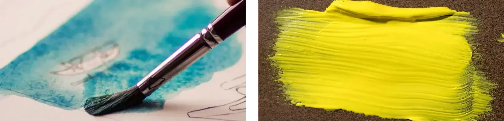 la différence de texture entre l’aquarelle et l’acrylique