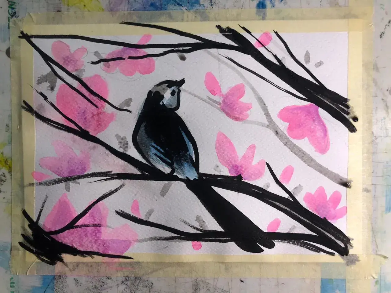réaliser un lavis à l’encre de chine