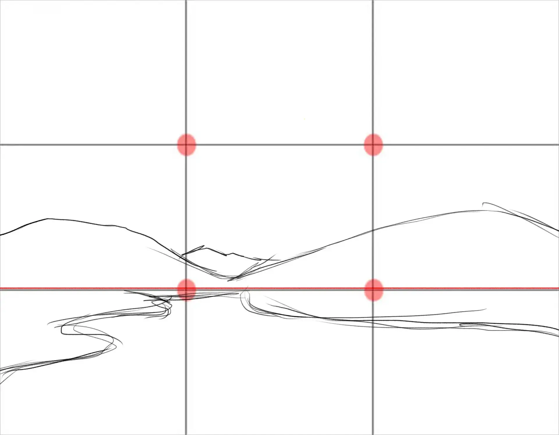esquisser la base d’un dessin d’aurores boréales