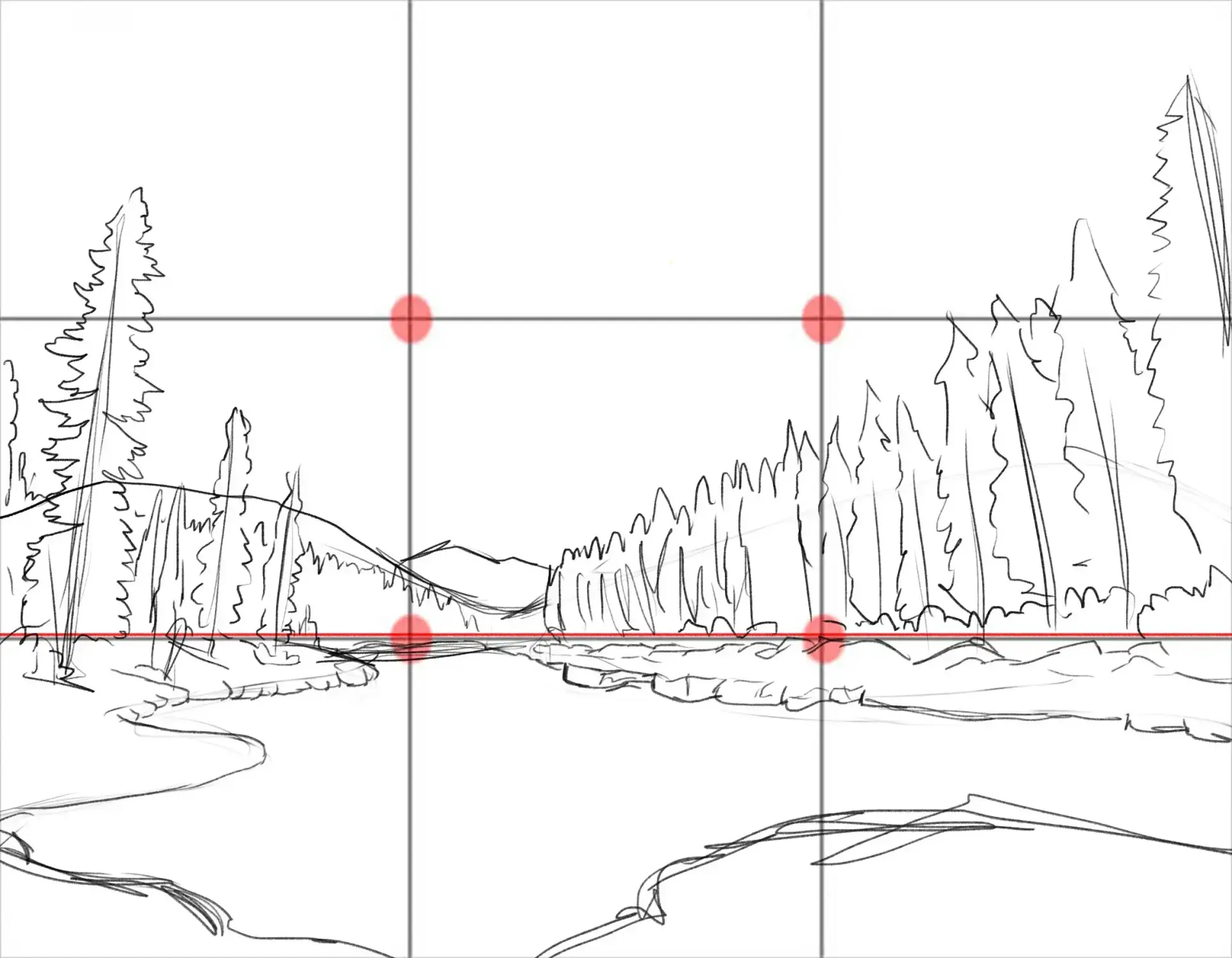 esquisser la neige d’un dessin d’aurores boréales