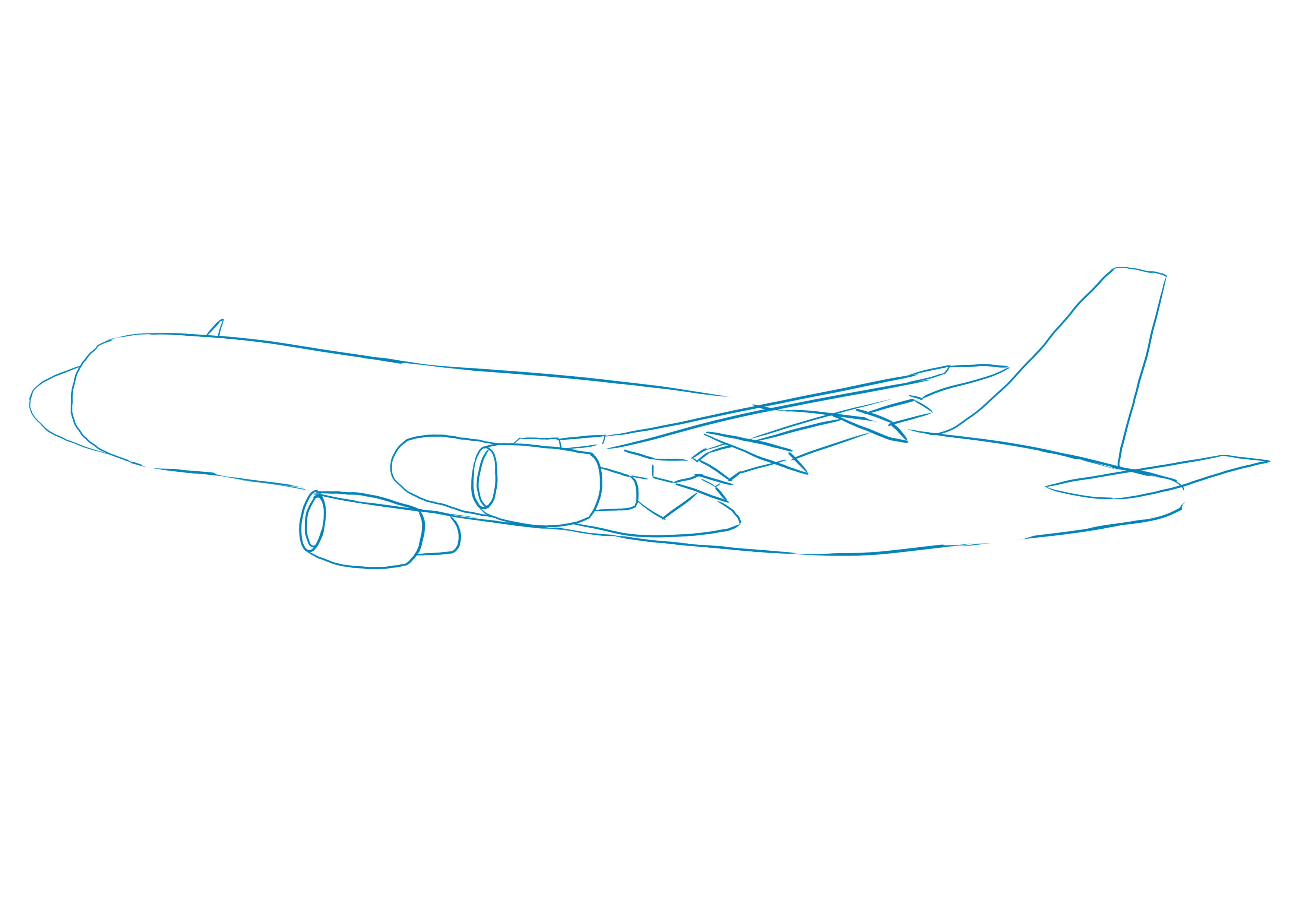 Croquis des ailes et de la gouverne de profondeur d'un avion