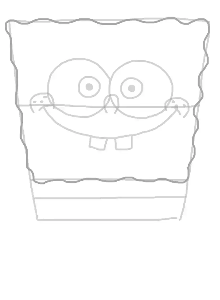 dessin de la forme du corps de bob l’éponge