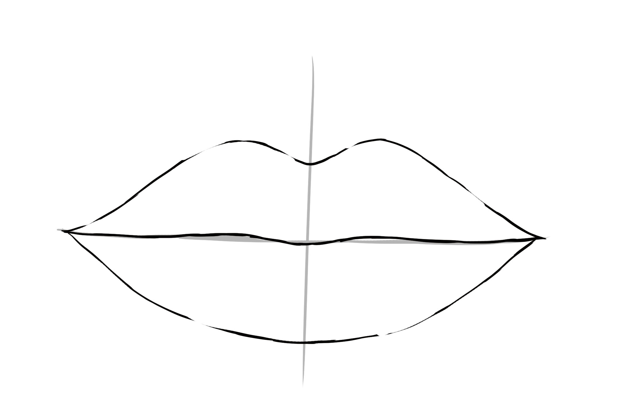 dessiner la lèvre inférieure de la bouche