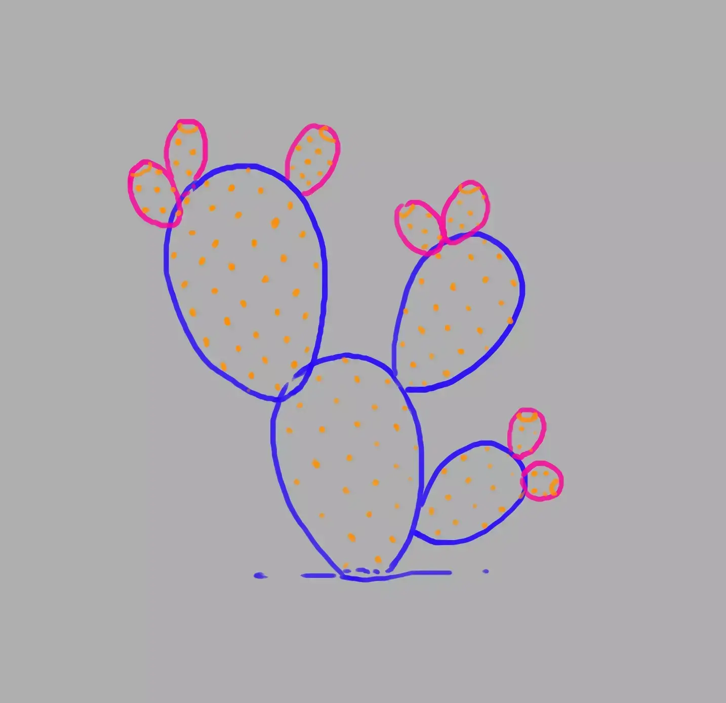 drawing of the cactus needle points