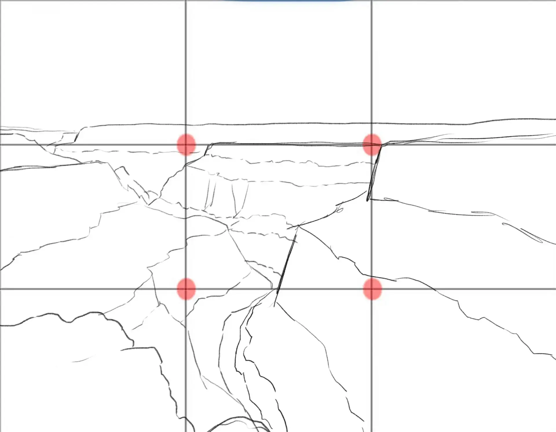 dessiner l’arrière plan d’un canyon