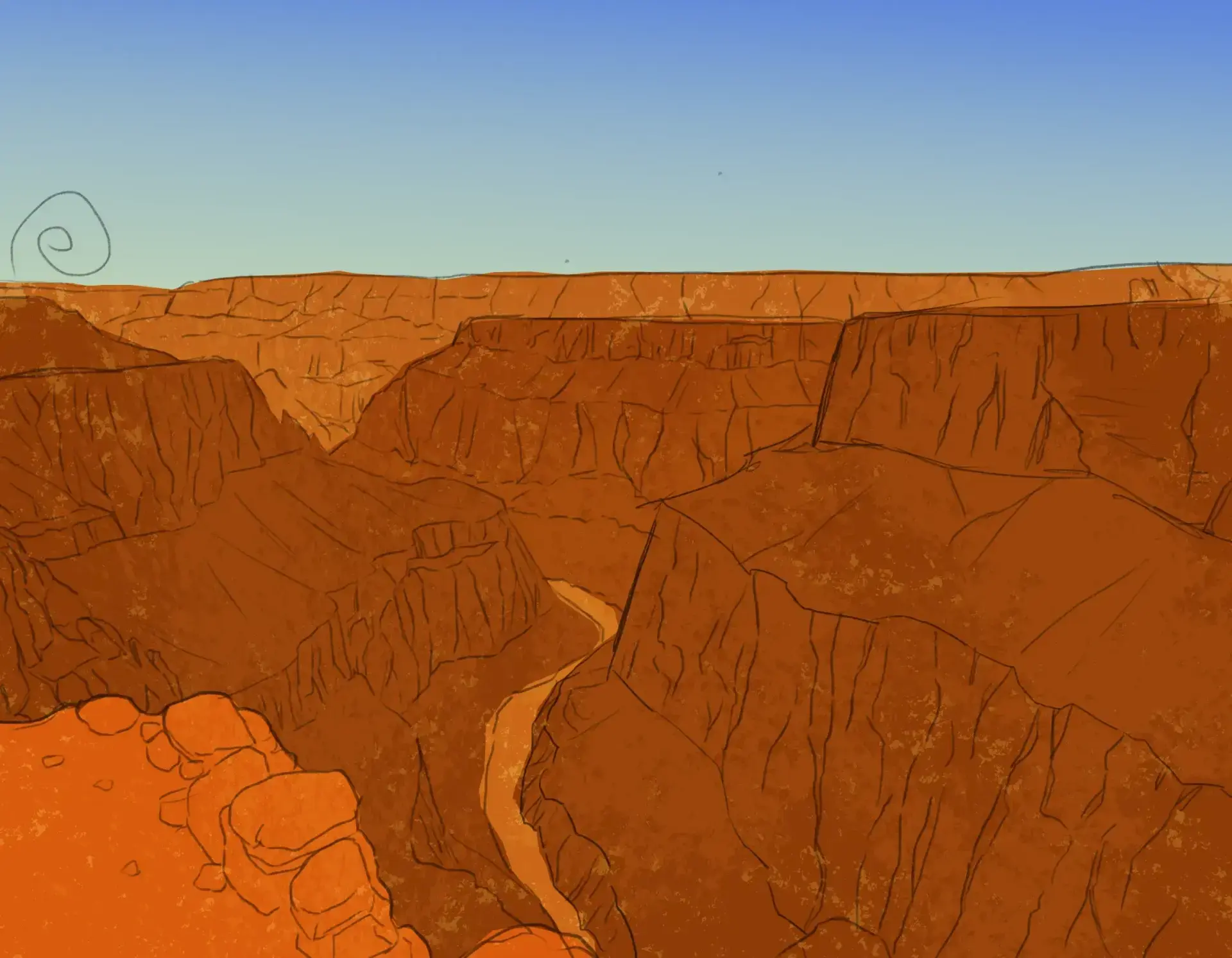 dessiner la texture d’un canyon