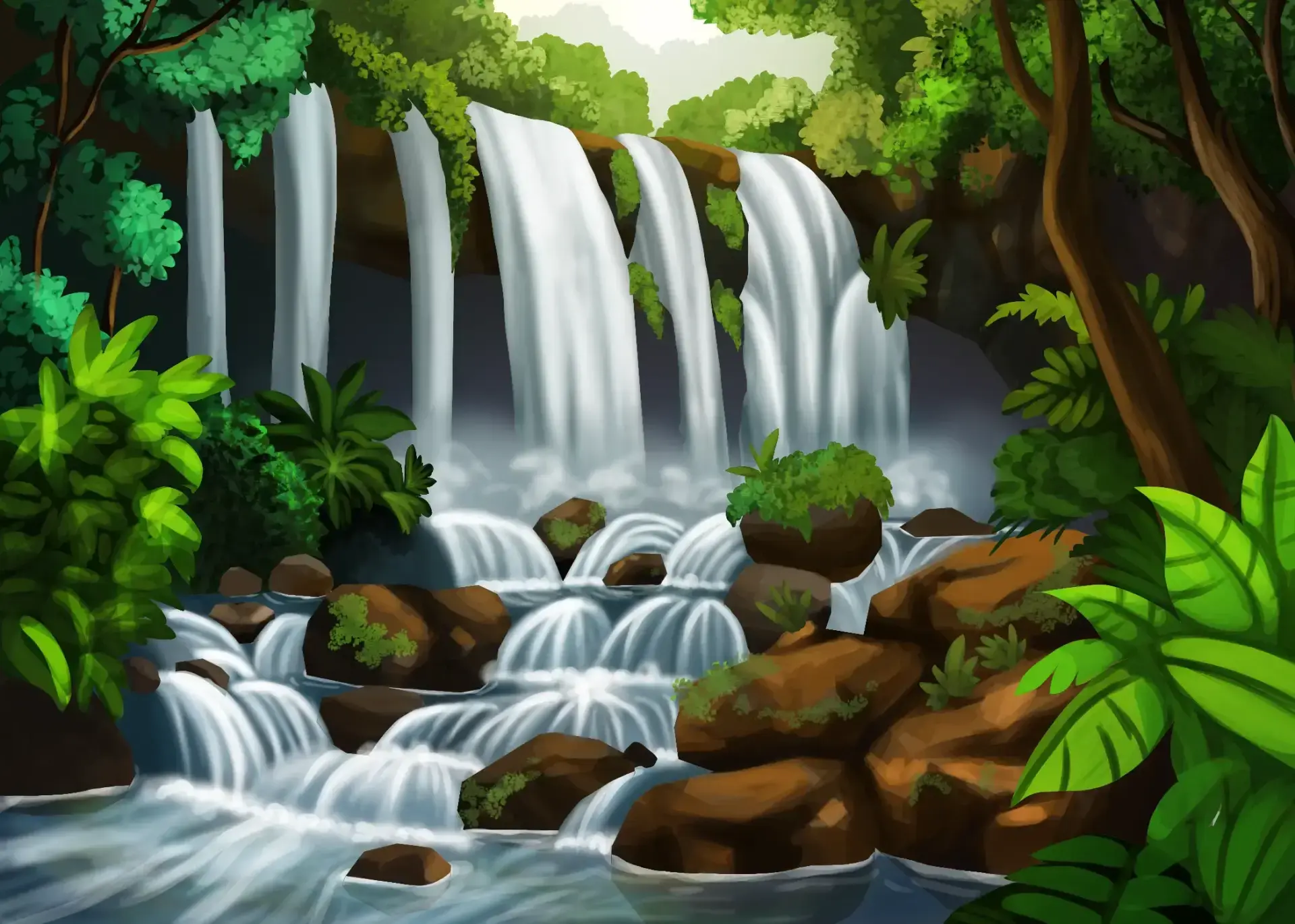 Dibujar una cascada