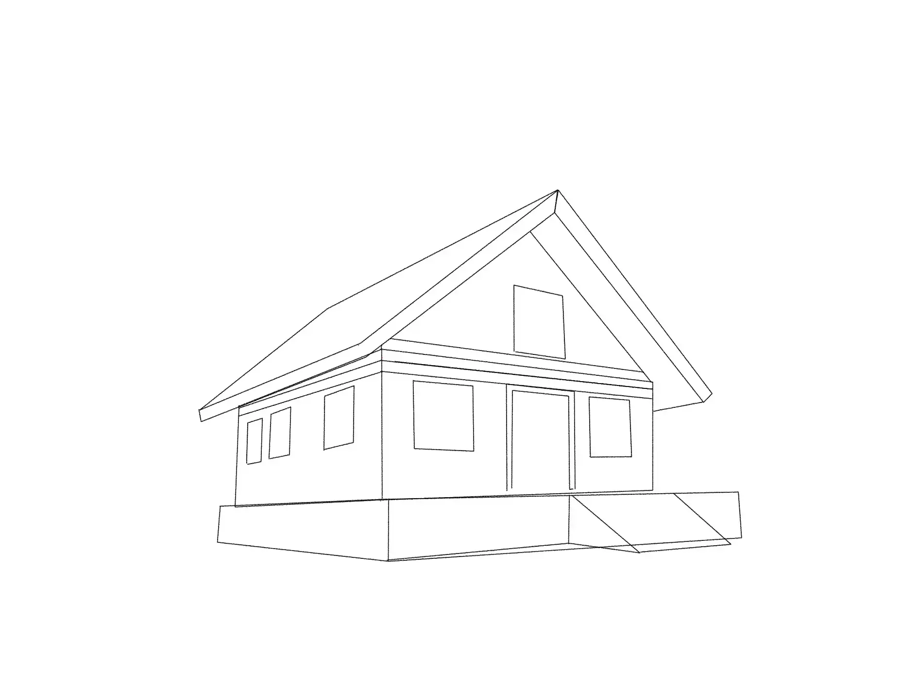 dessiner les fenêtres d’un chalet de montagne