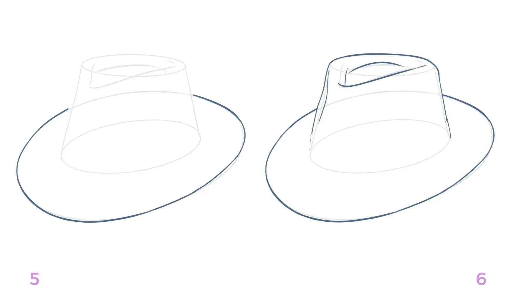 dibujo de la parte superior del fedora