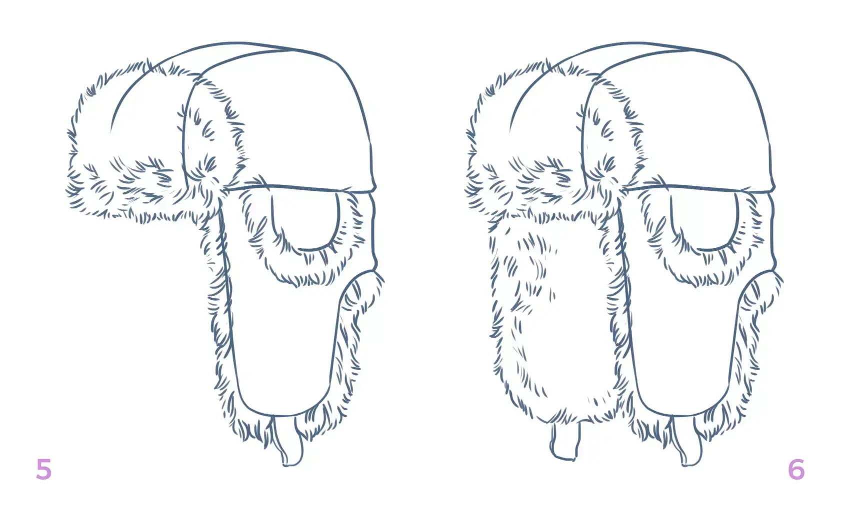 continuación del dibujo del pelaje de una chapka