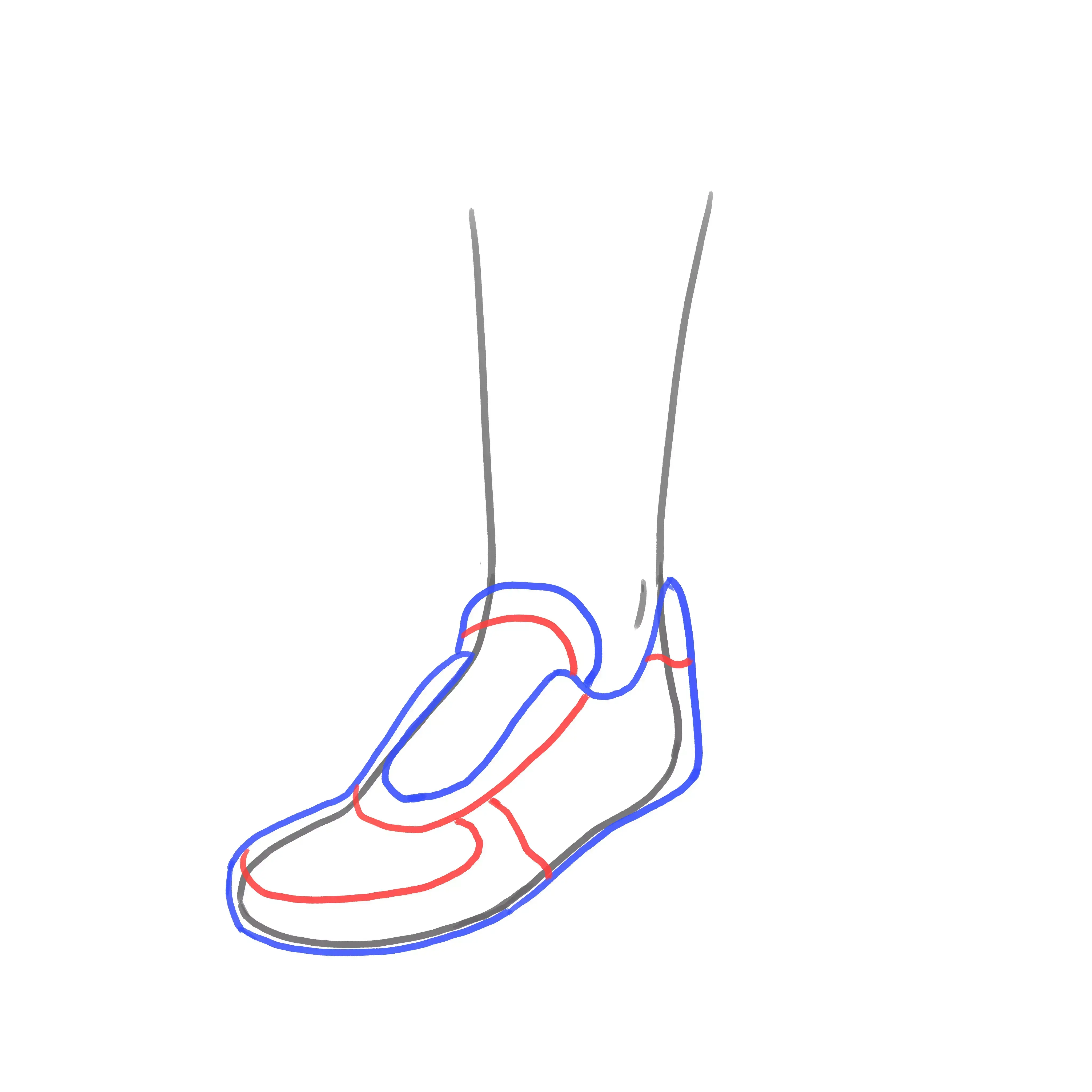 dessin des coutures d’une basket