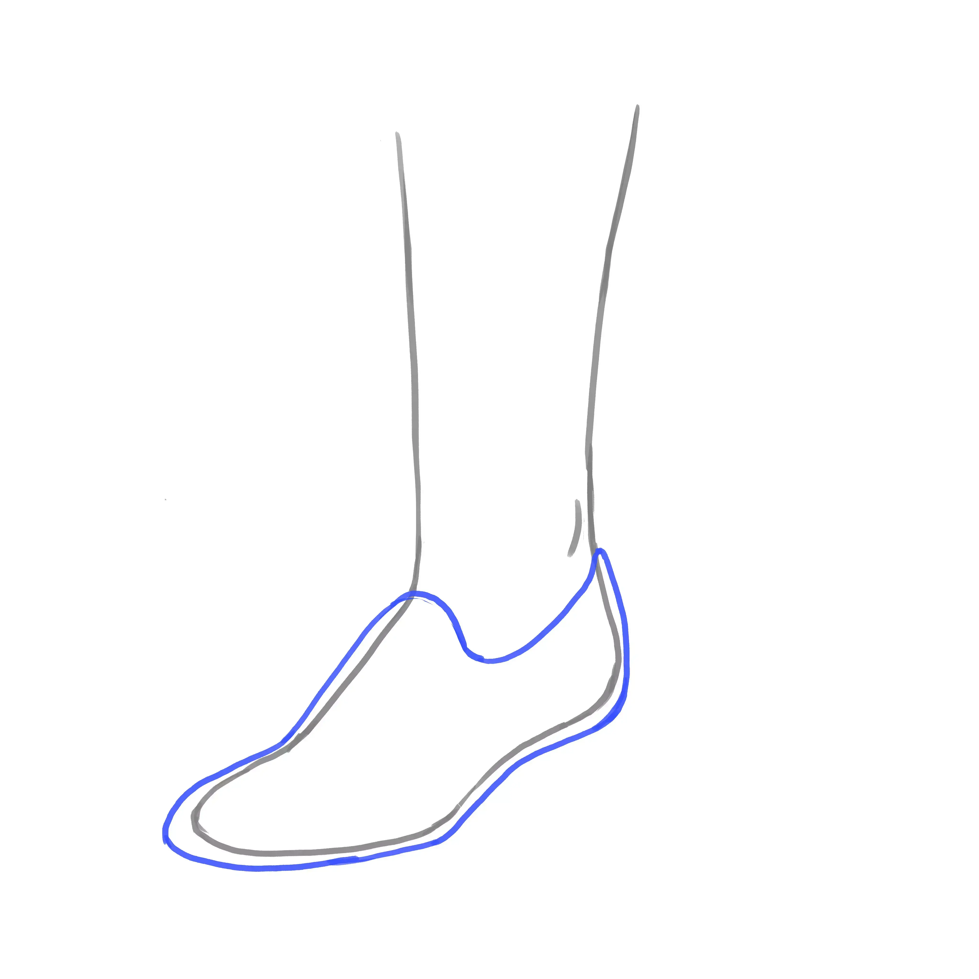 dessin de la forme de la chaussure