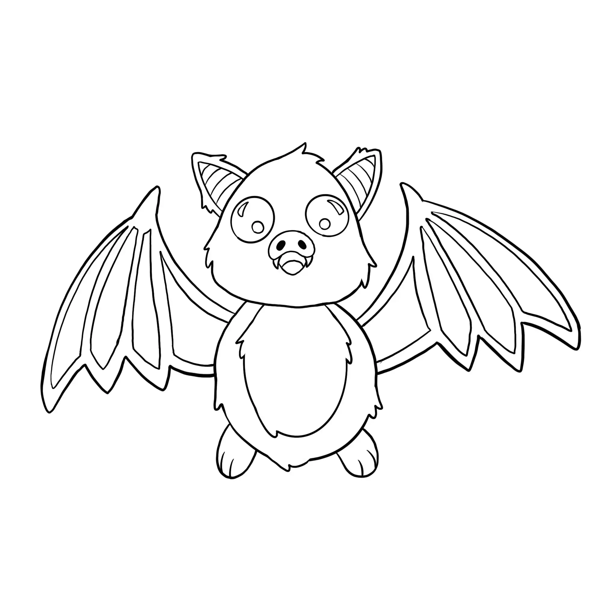 dessin de la fourrure d’une chauve-souris kawaii