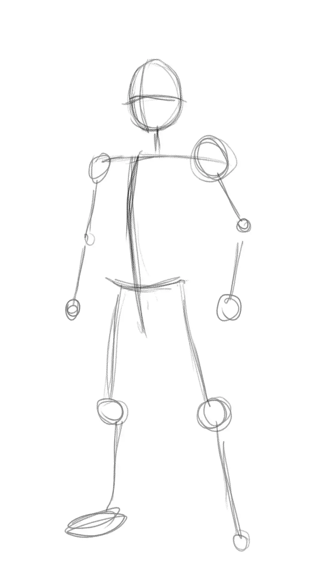 dibujar las articulaciones del cuerpo de un caballero