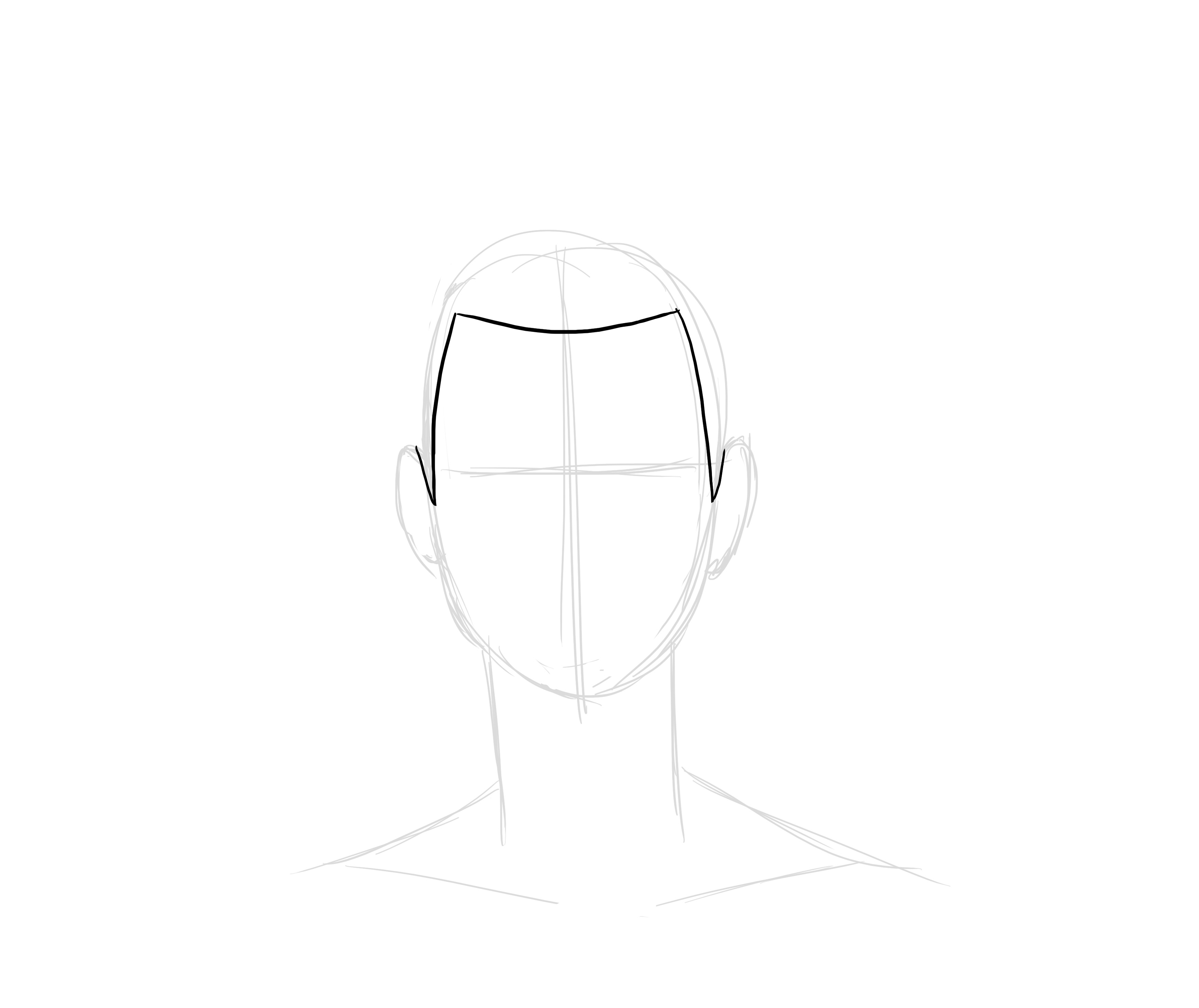 dessiner l’implantation des cheveux moyens et crépus