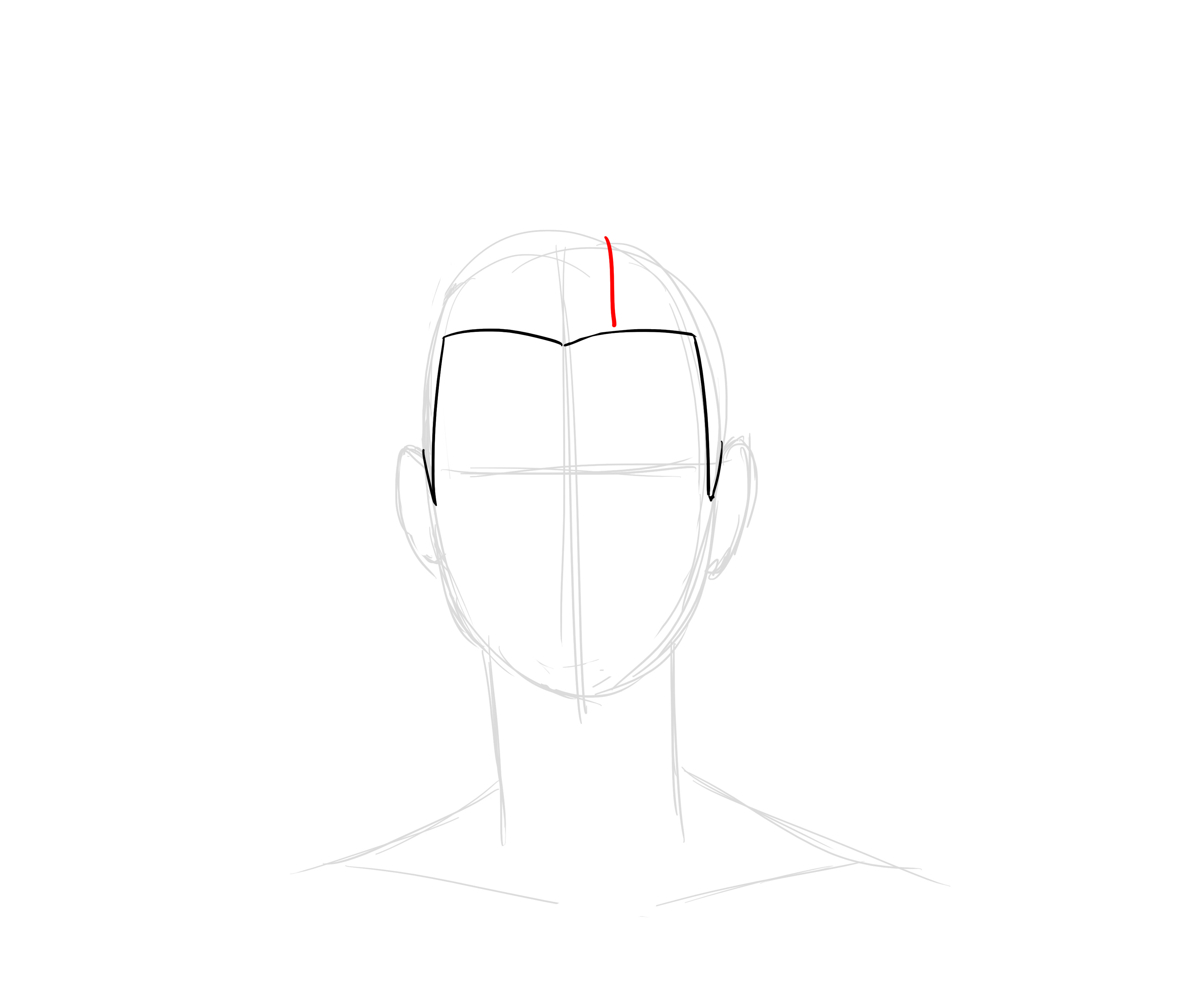 dessiner la raie des cheveux courts et bouclés