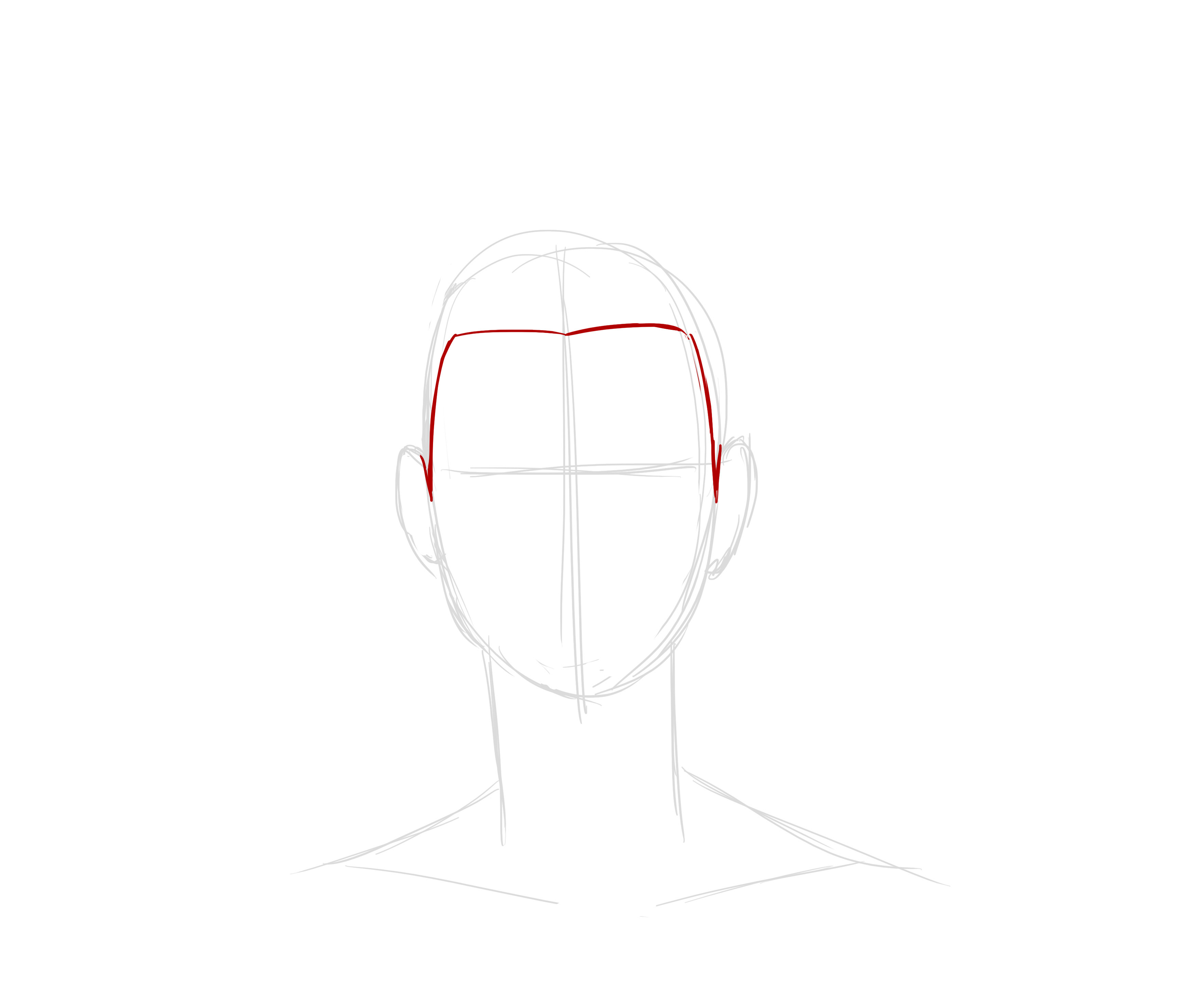 Dessiner l'implantation des cheveux 