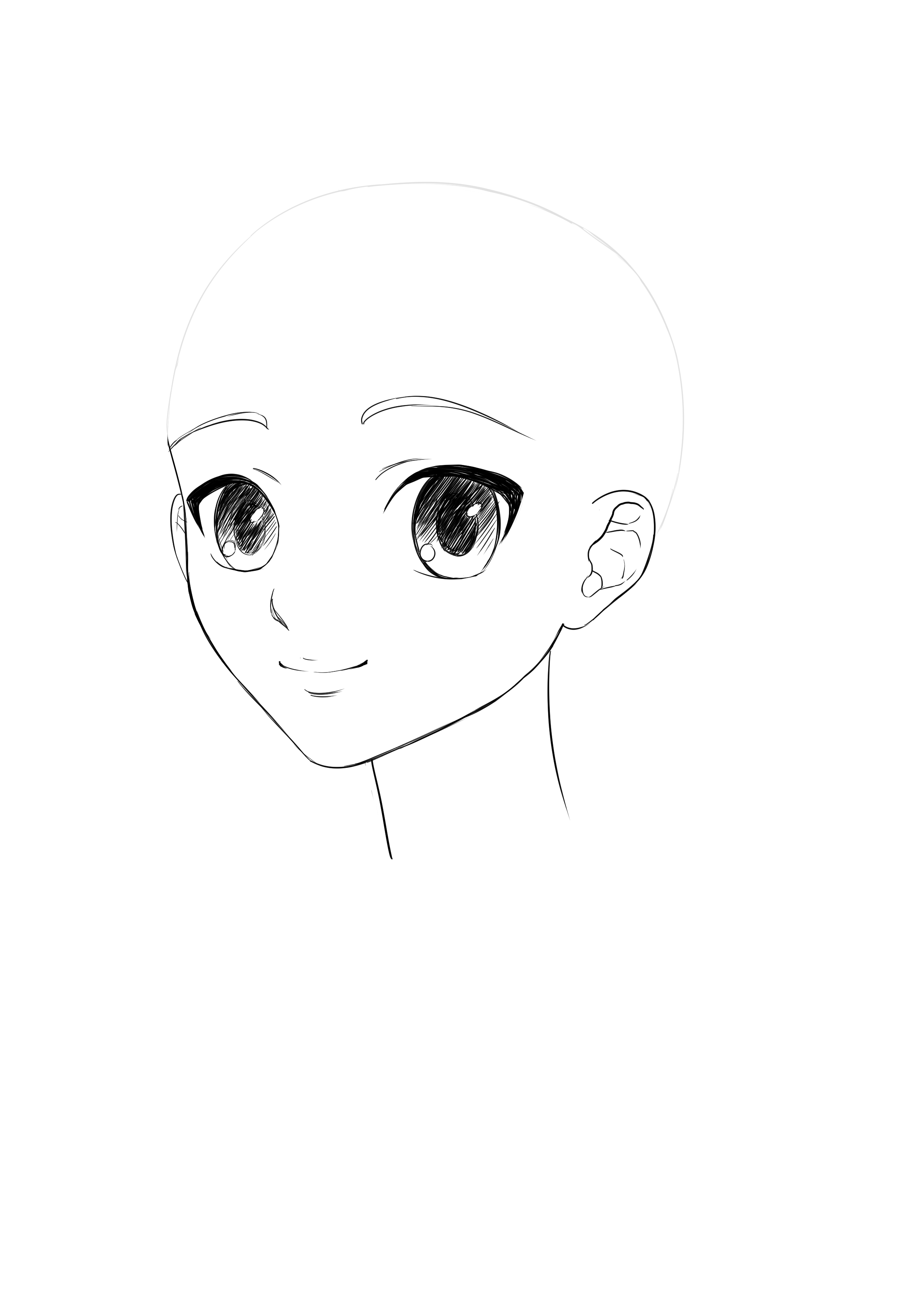 Prototype from which we will draw manga hair