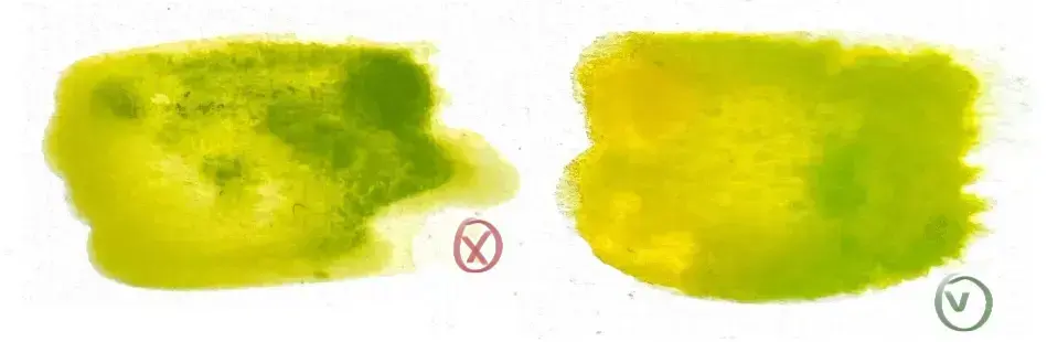 la capacidad de mezcla de la acuarela