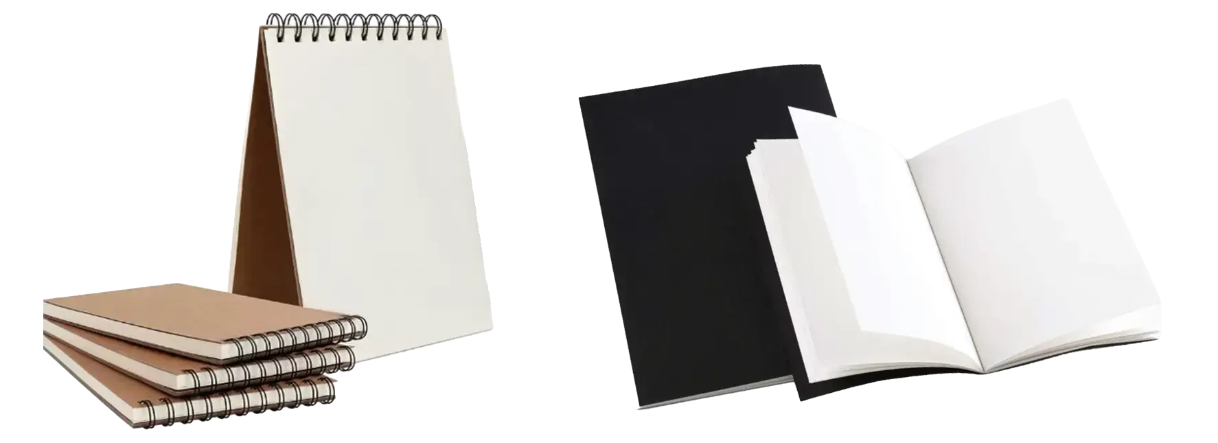 la reliure d’un carnet de croquis