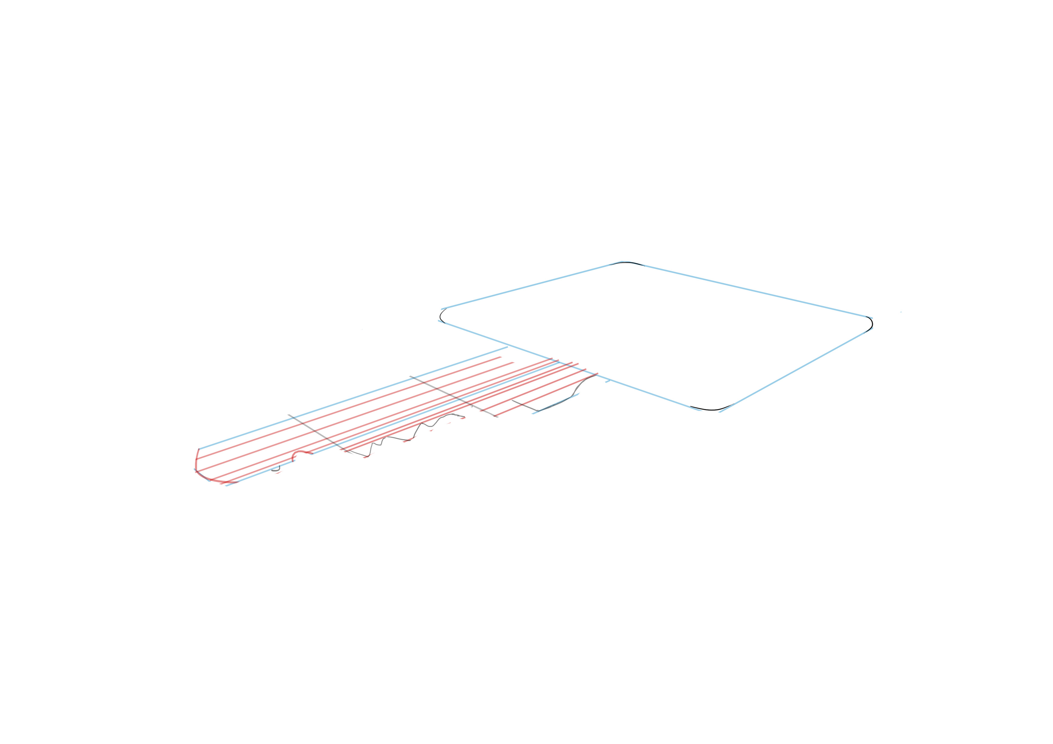 croquis sans traits de construction d’une clé