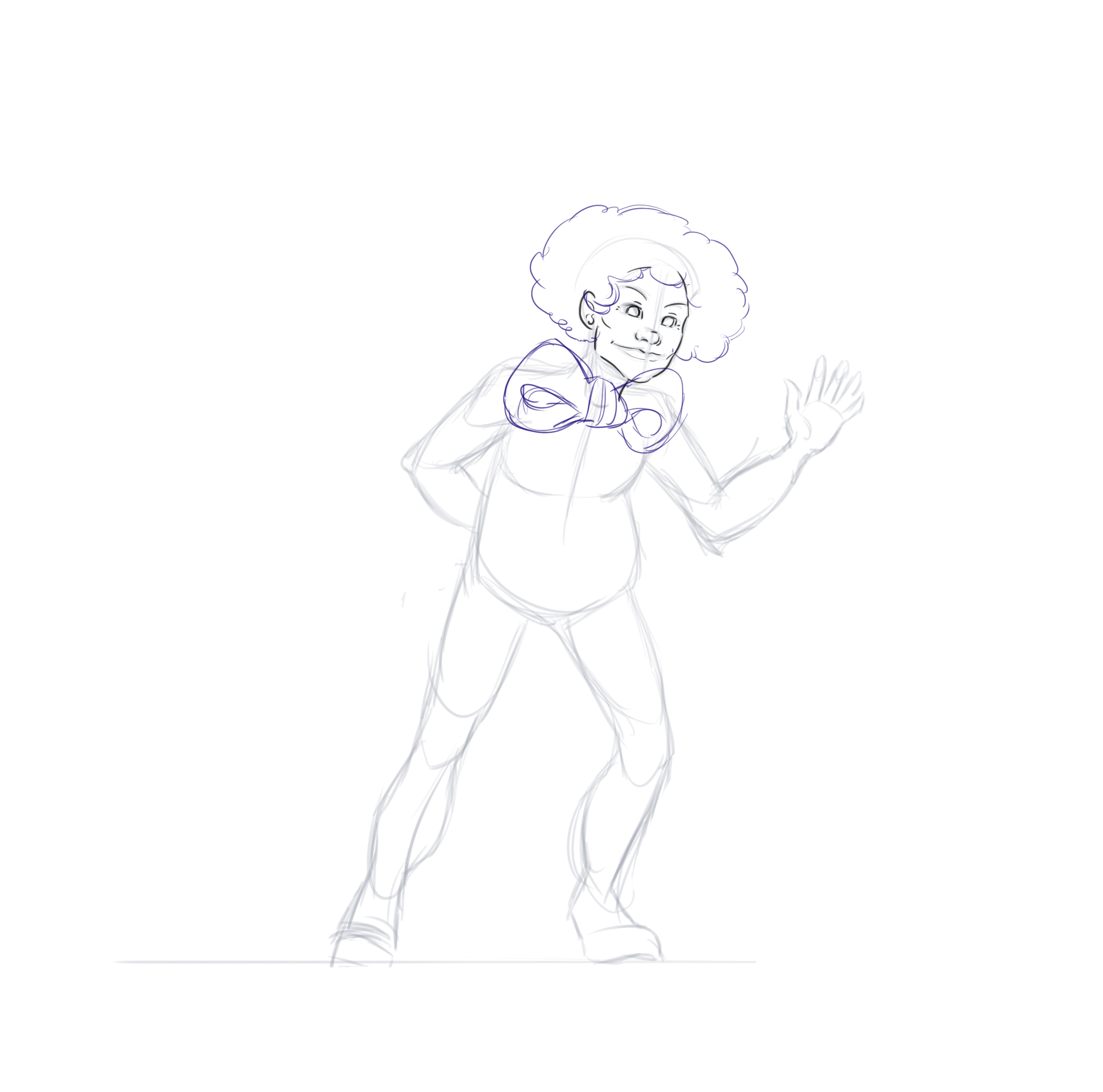 croquis du nœud d’un personnage