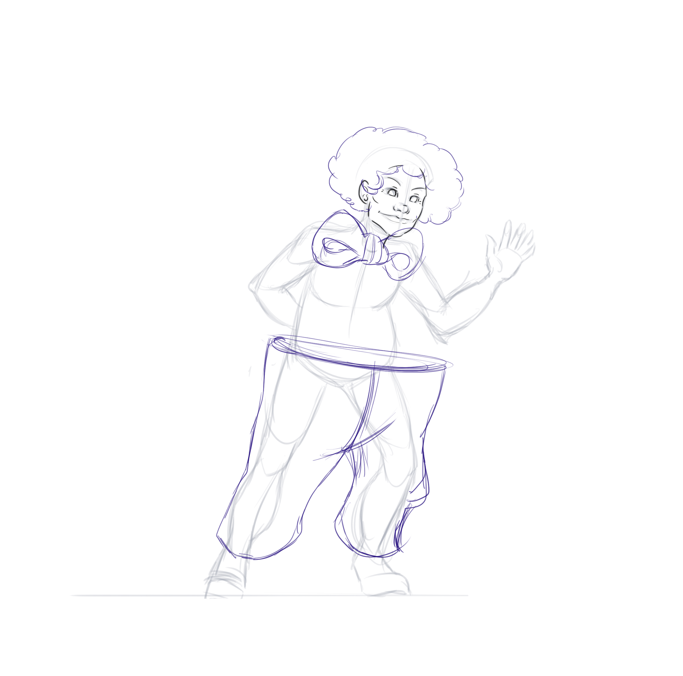 croquis du pantalon du clown