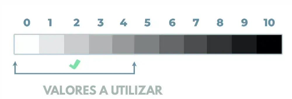 valores de color para el dibujo