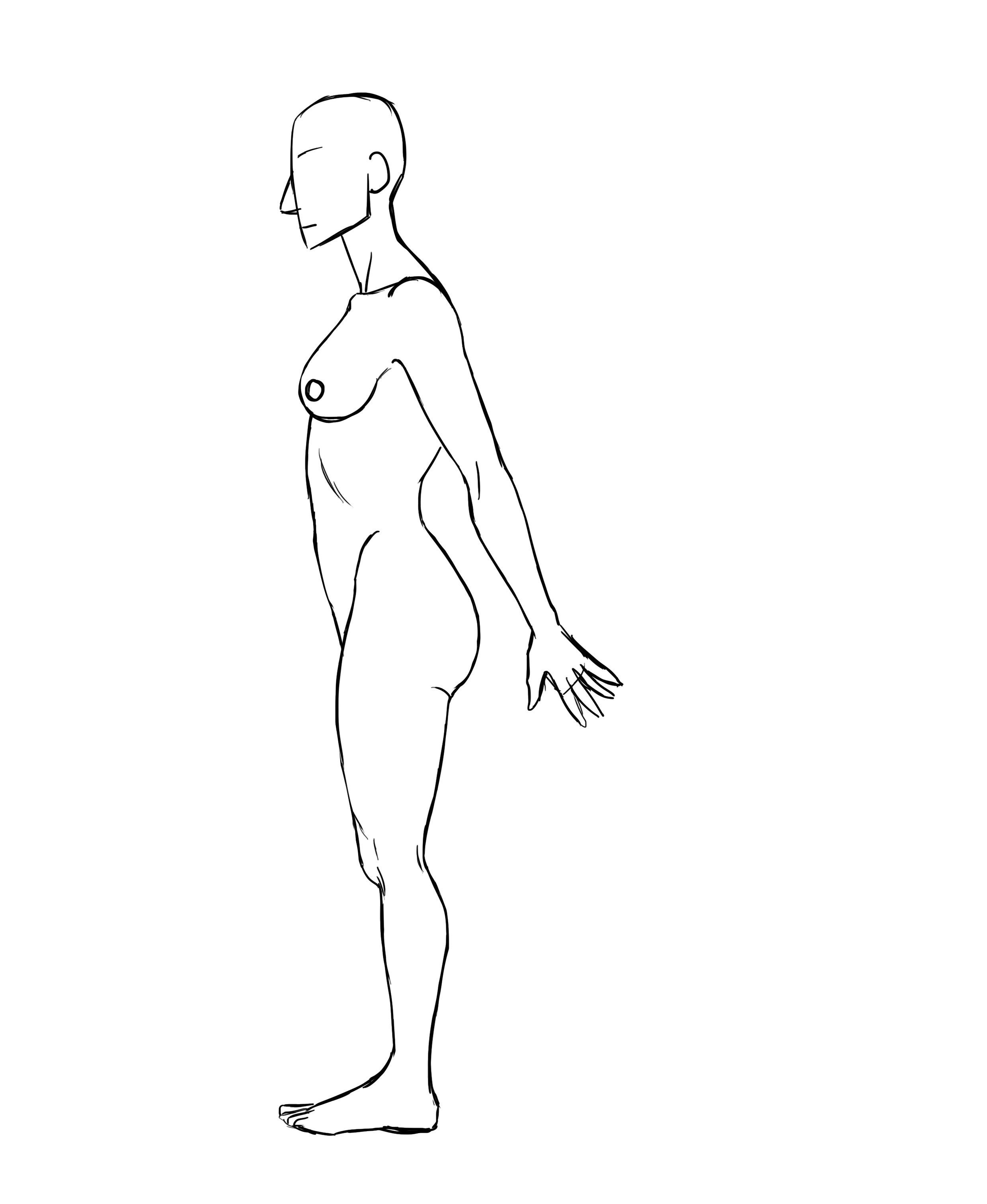 dessin final d’une femme de profil