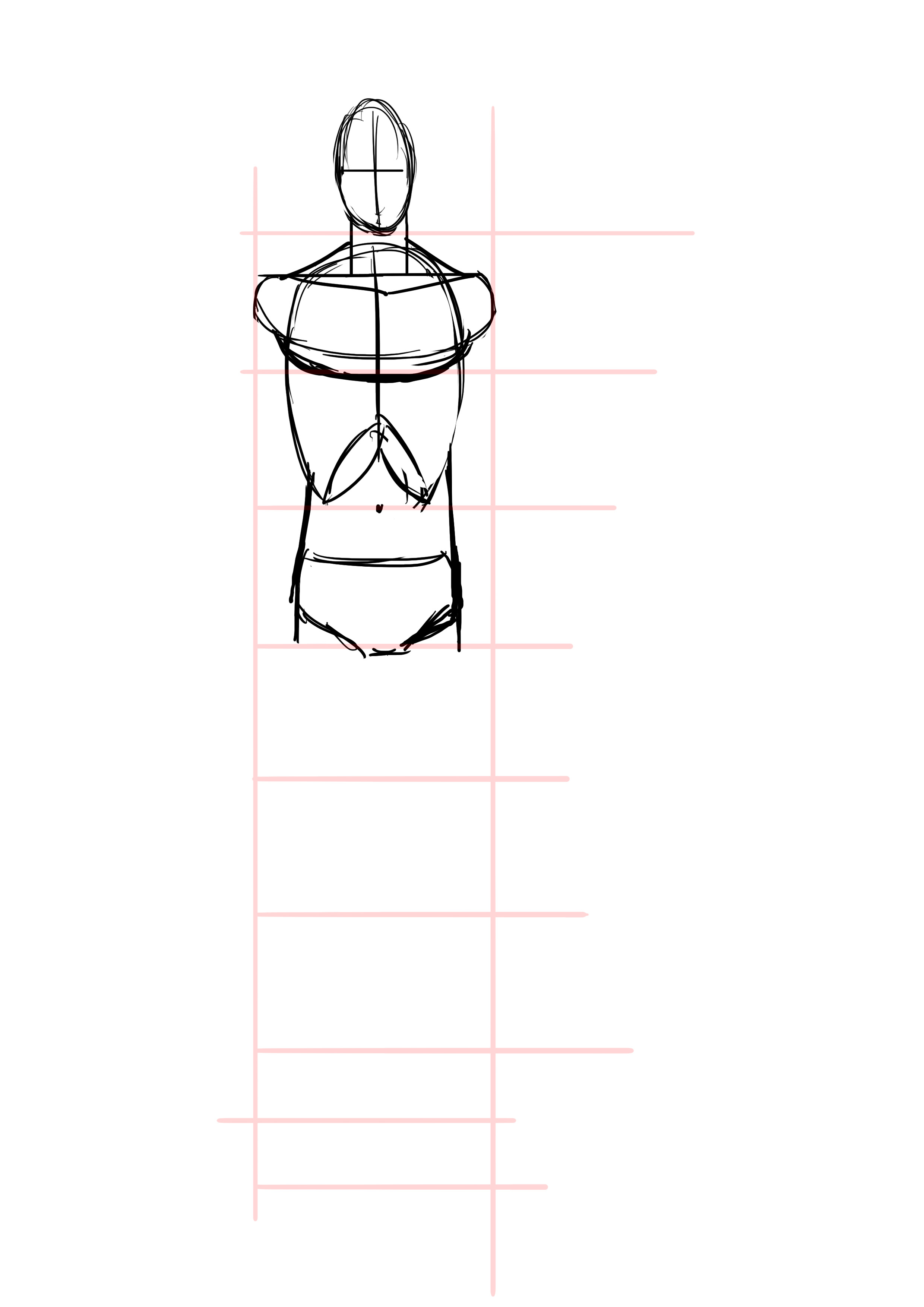 dessiner les pectoraux d’un homme de face
