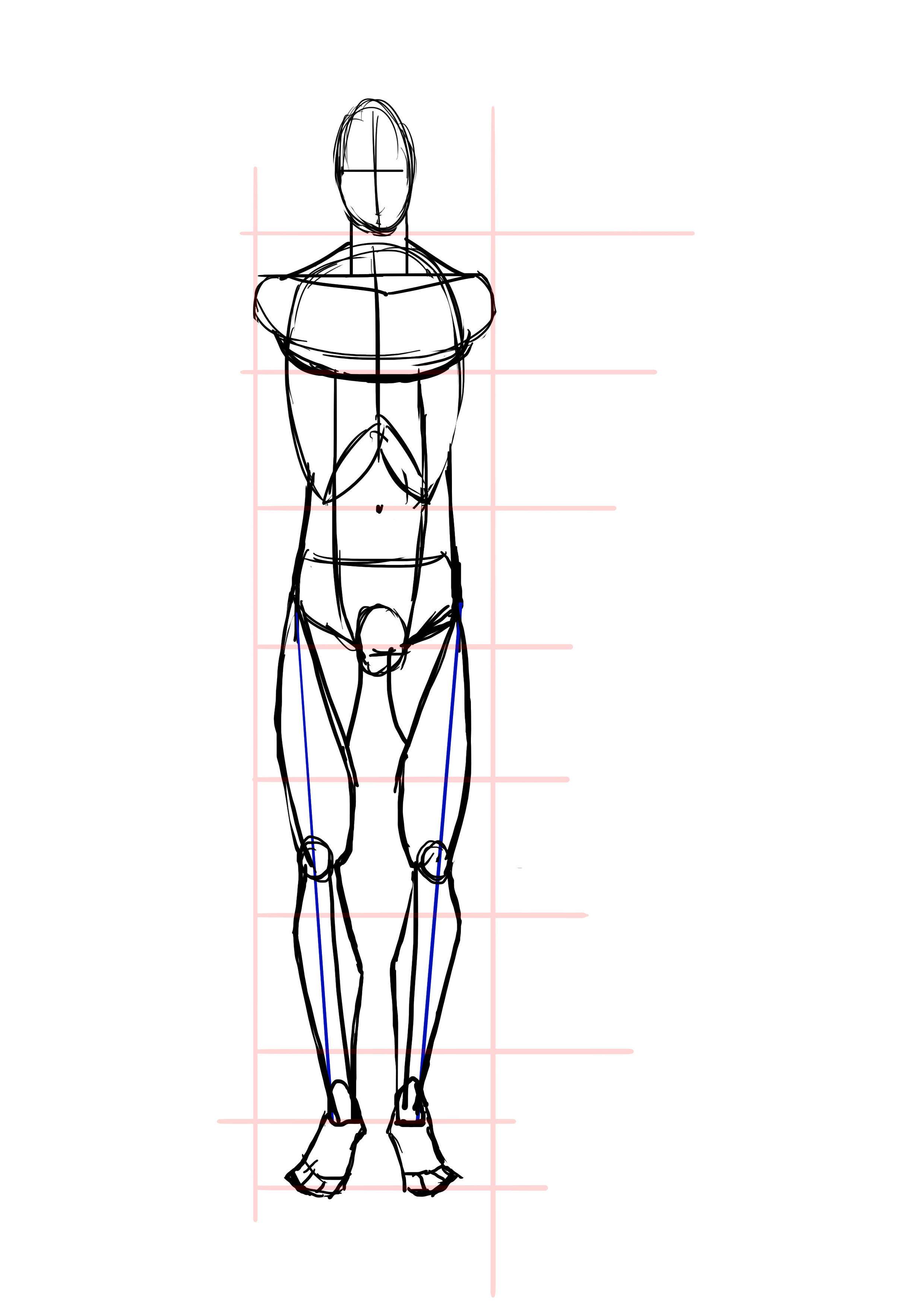 dessiner les pieds d’un homme de face