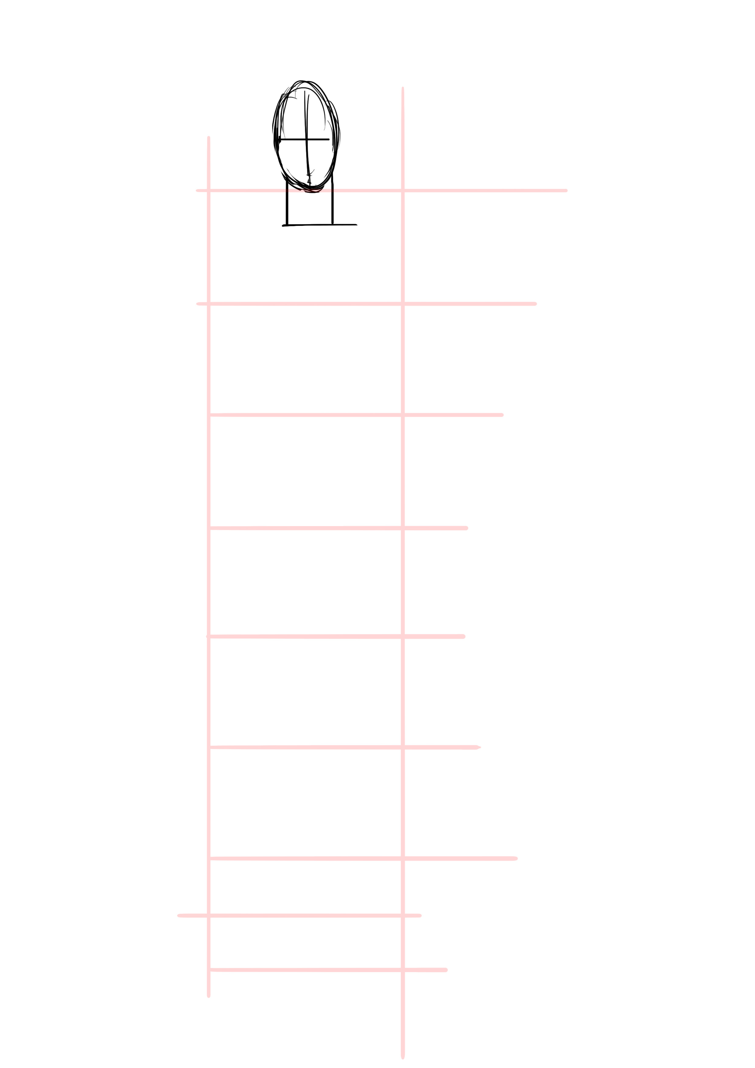 Dessiner la tête d'un homme de face