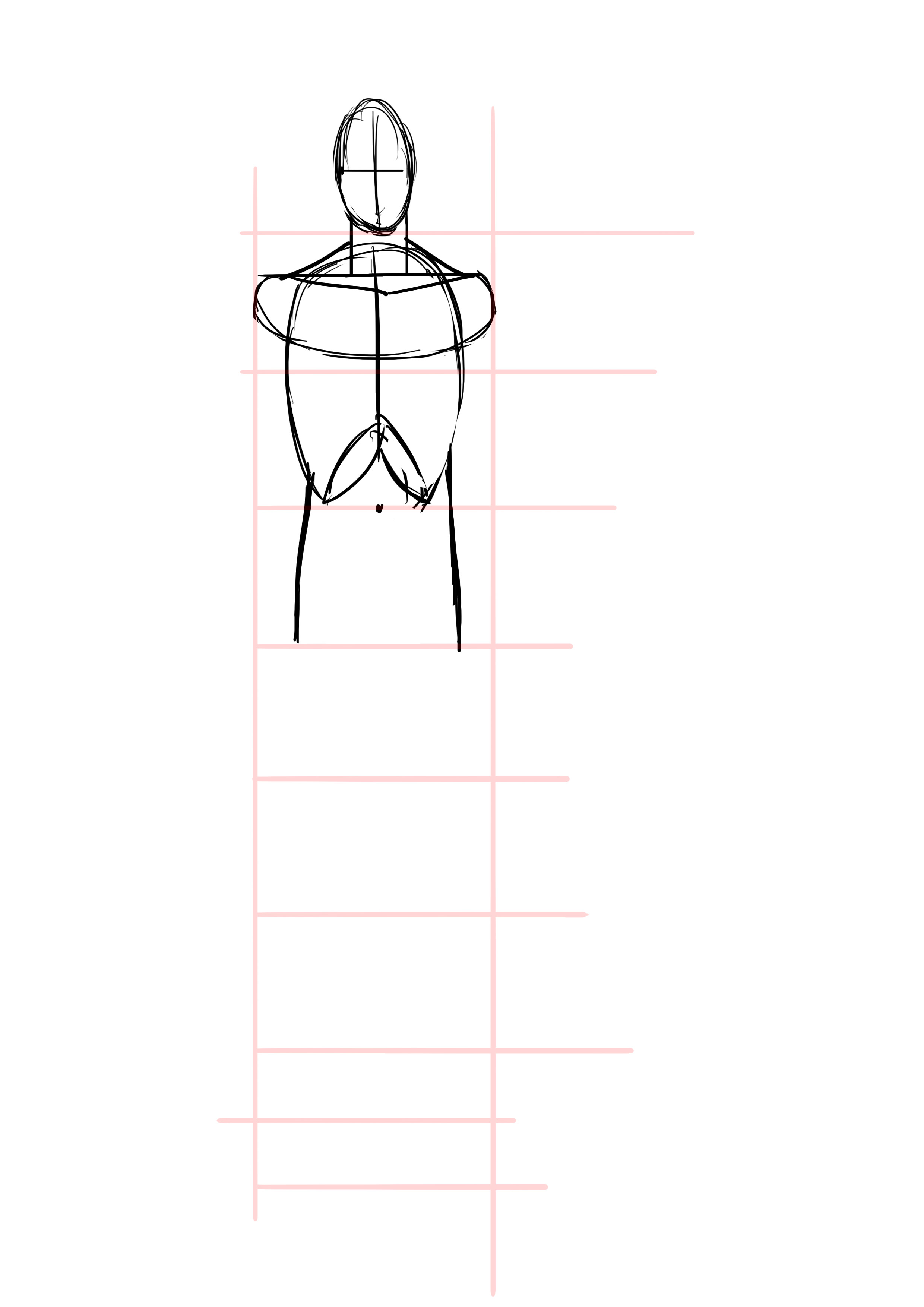 dessiner le ventre d’un homme de face