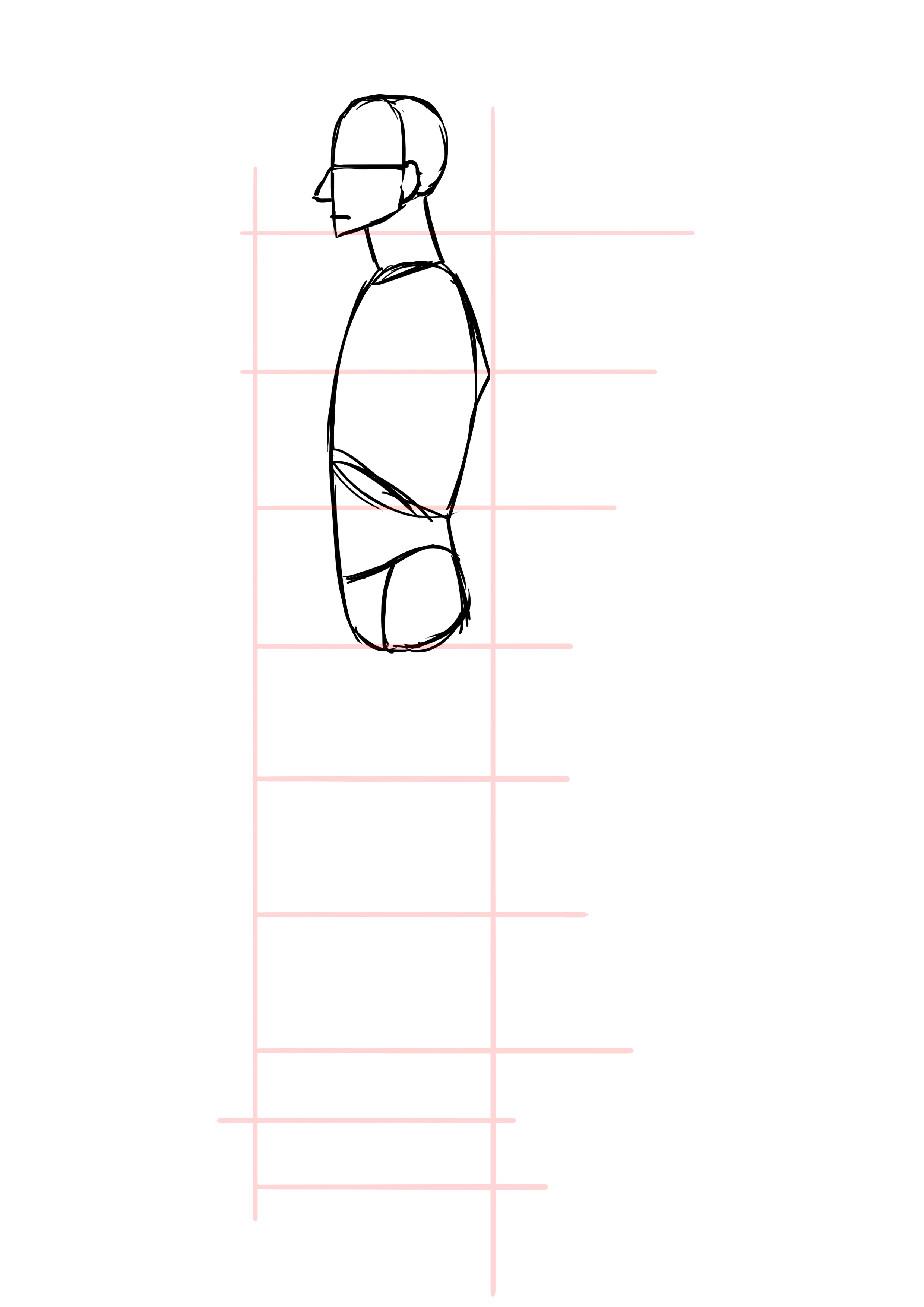 dessiner les abdos d’un homme de profil