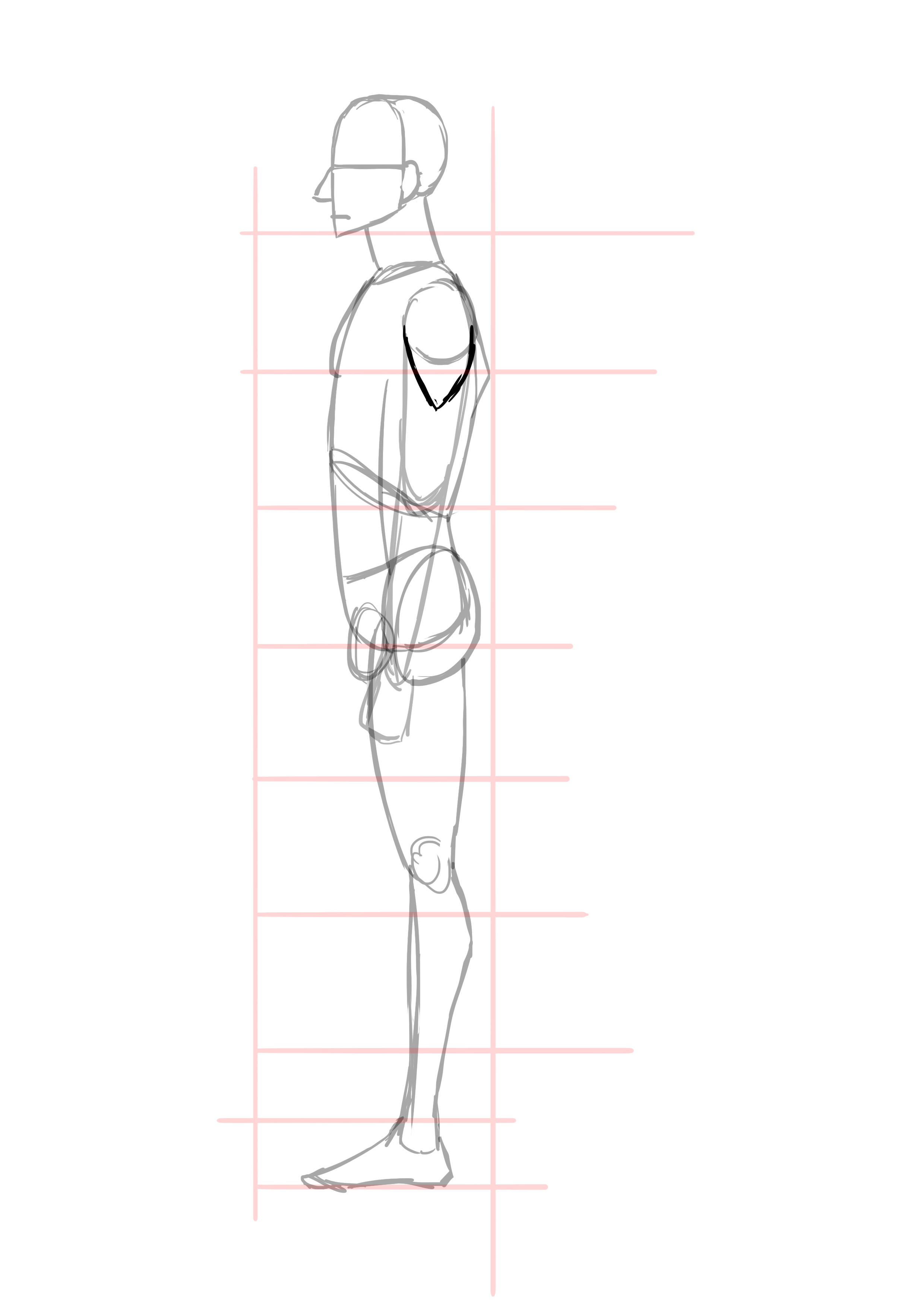 dessiner les bras d’un homme de profil 2