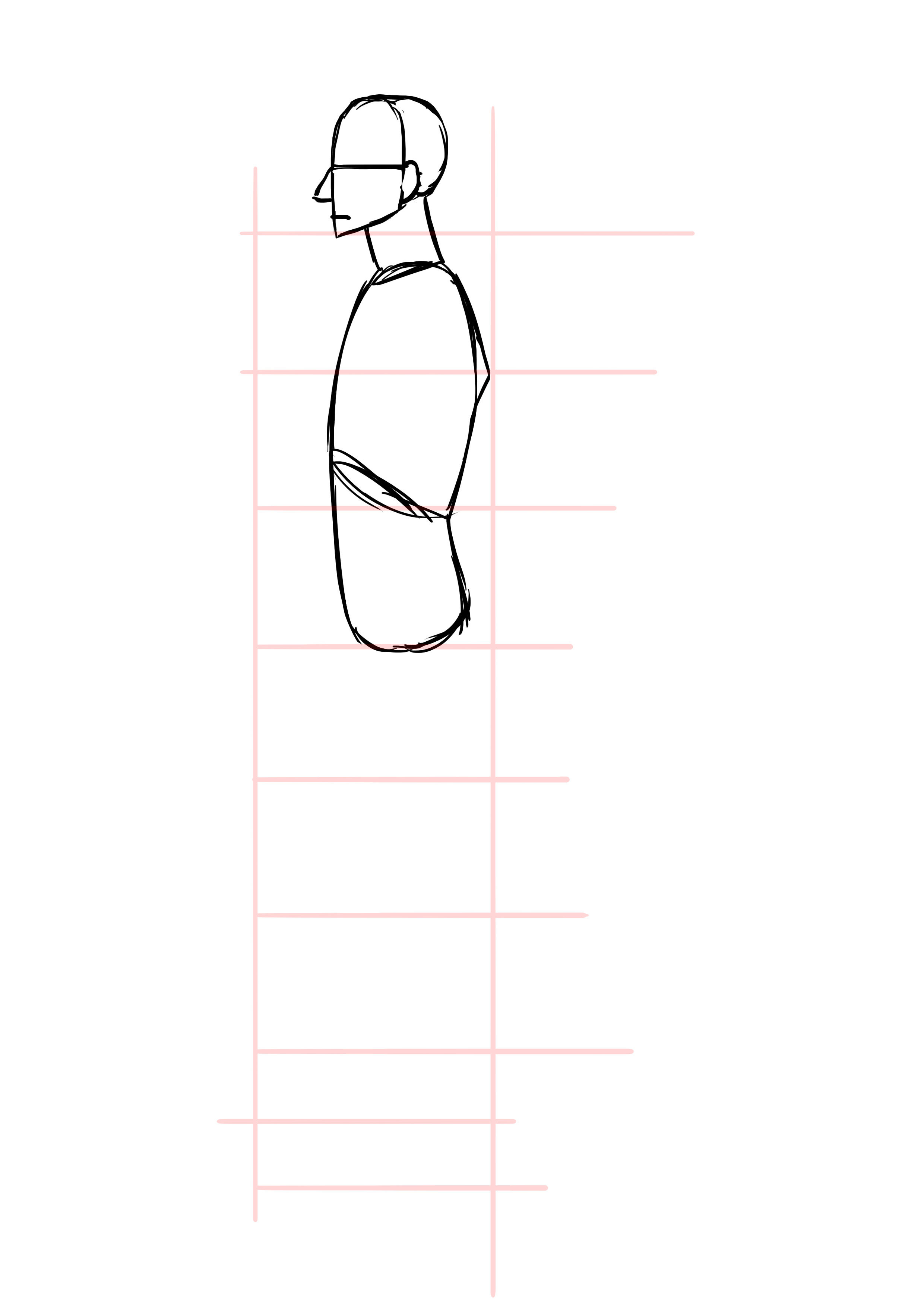 dessiner le dos d’un homme de profil