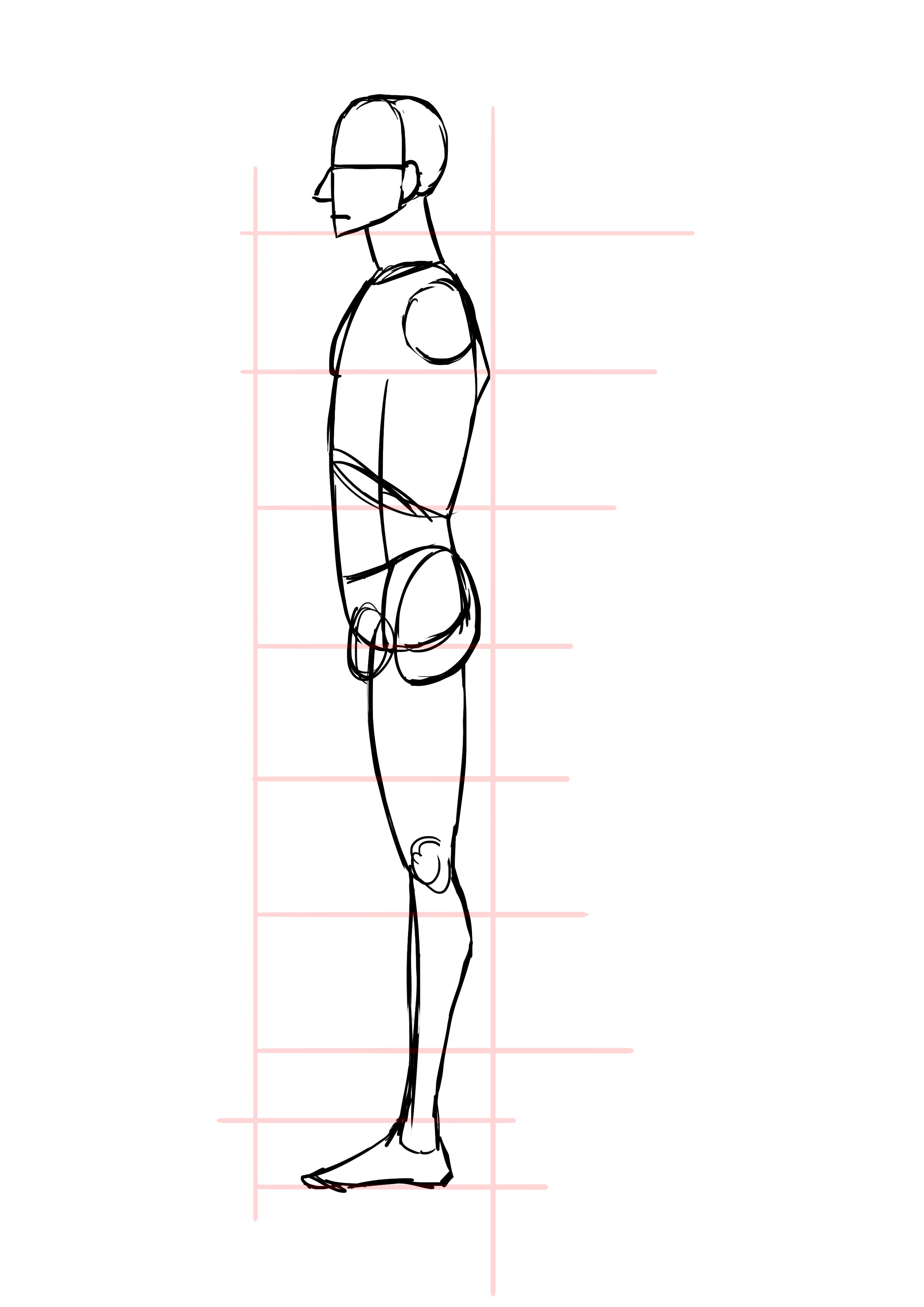 dessiner les épaules d’un homme de profil