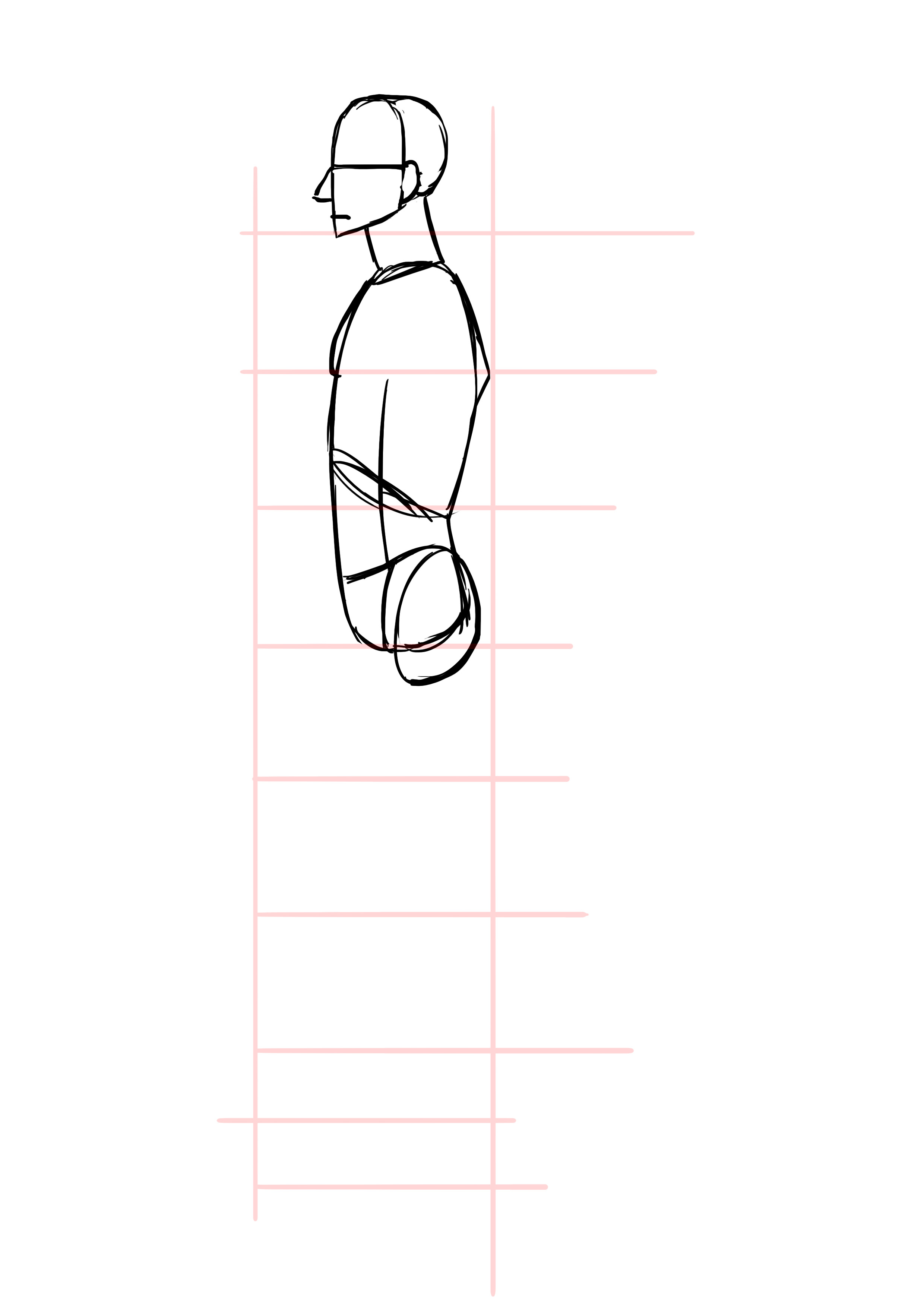 dessiner les fesses d’un homme de profil