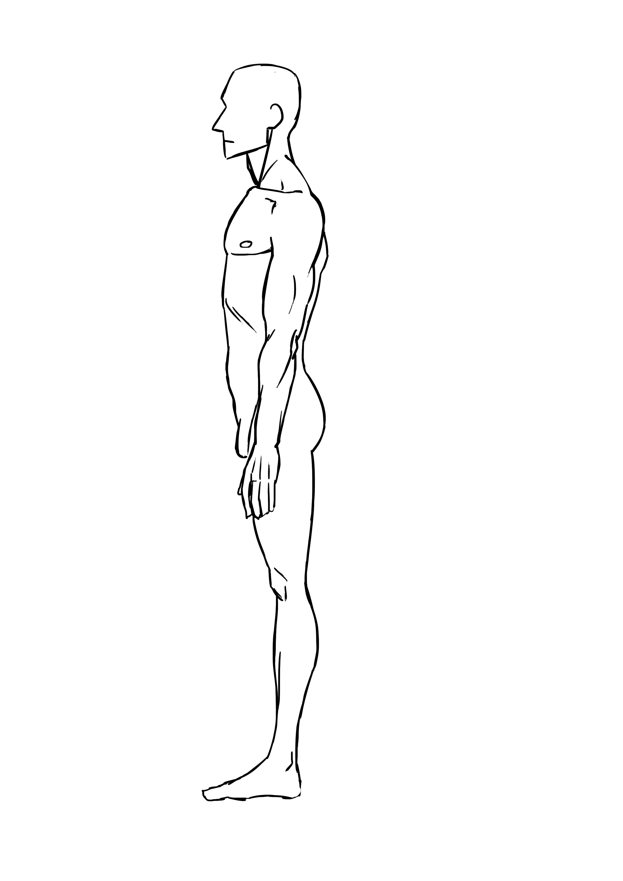 dessin final d’un homme de profil
