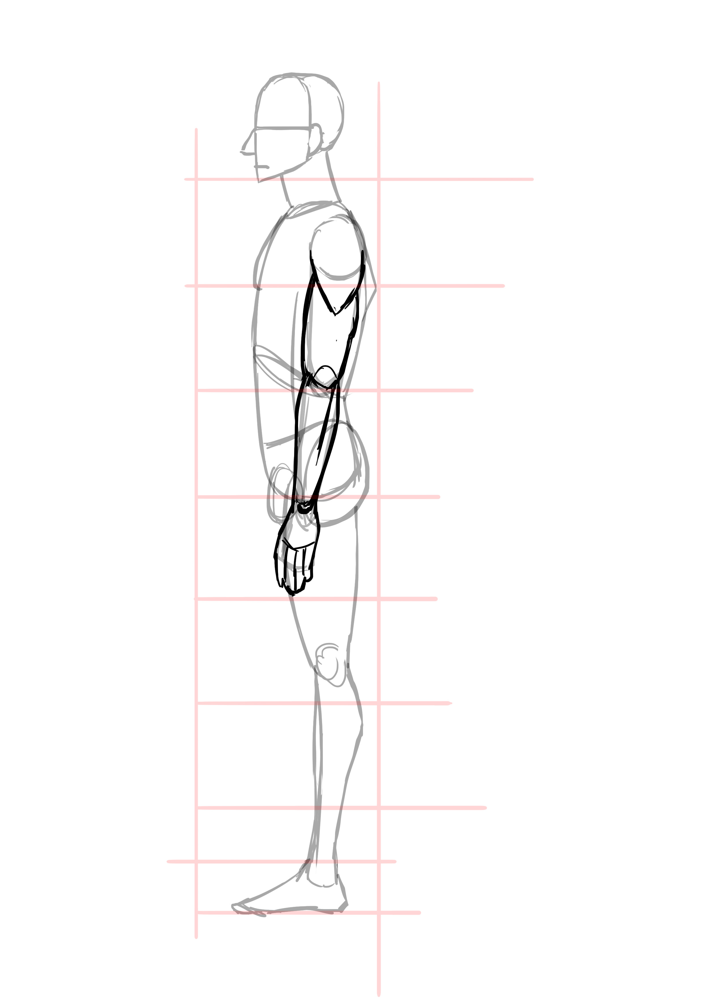 dessiner les mains d’un homme de profil