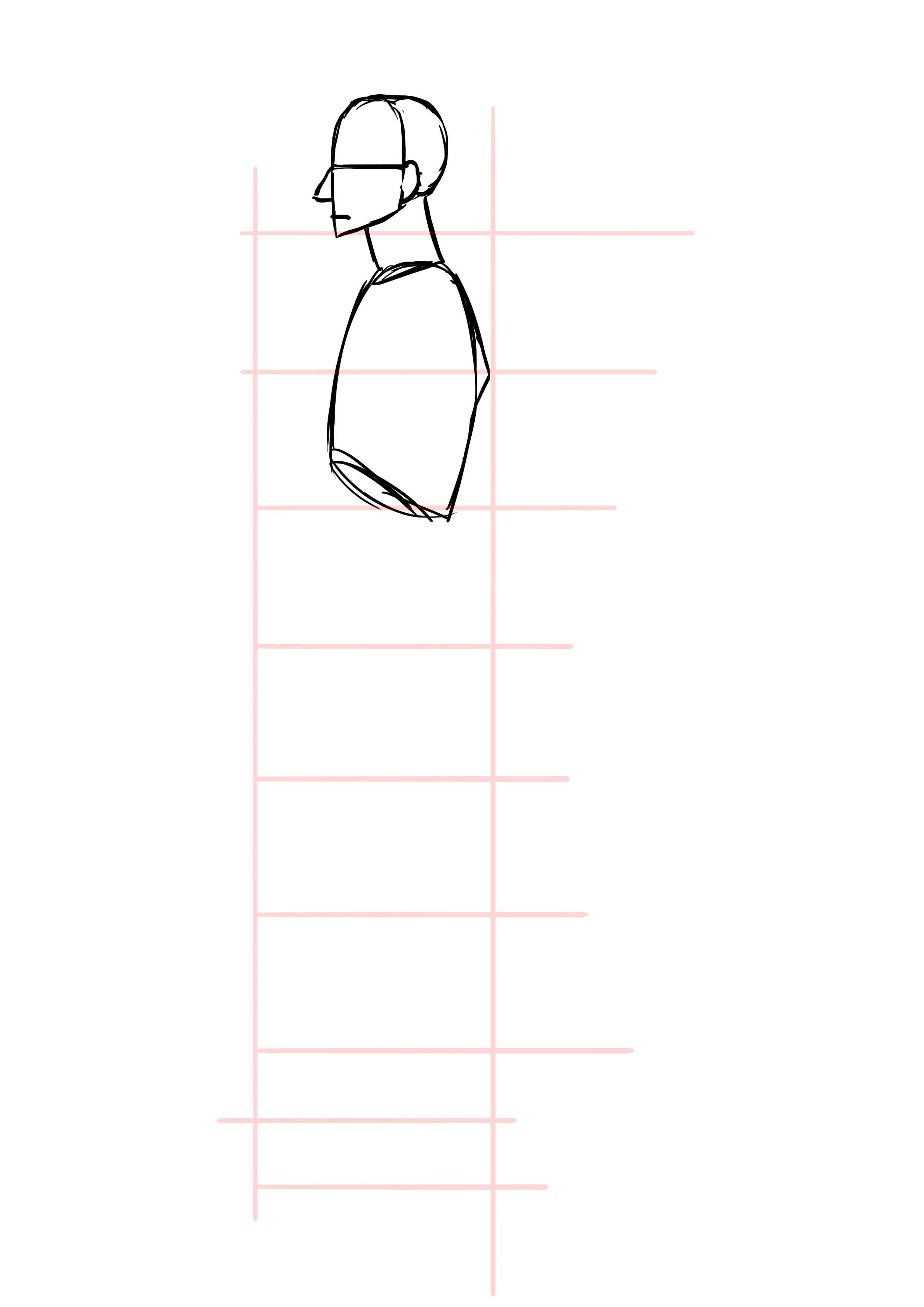 dessiner les omoplates d’un homme de profil