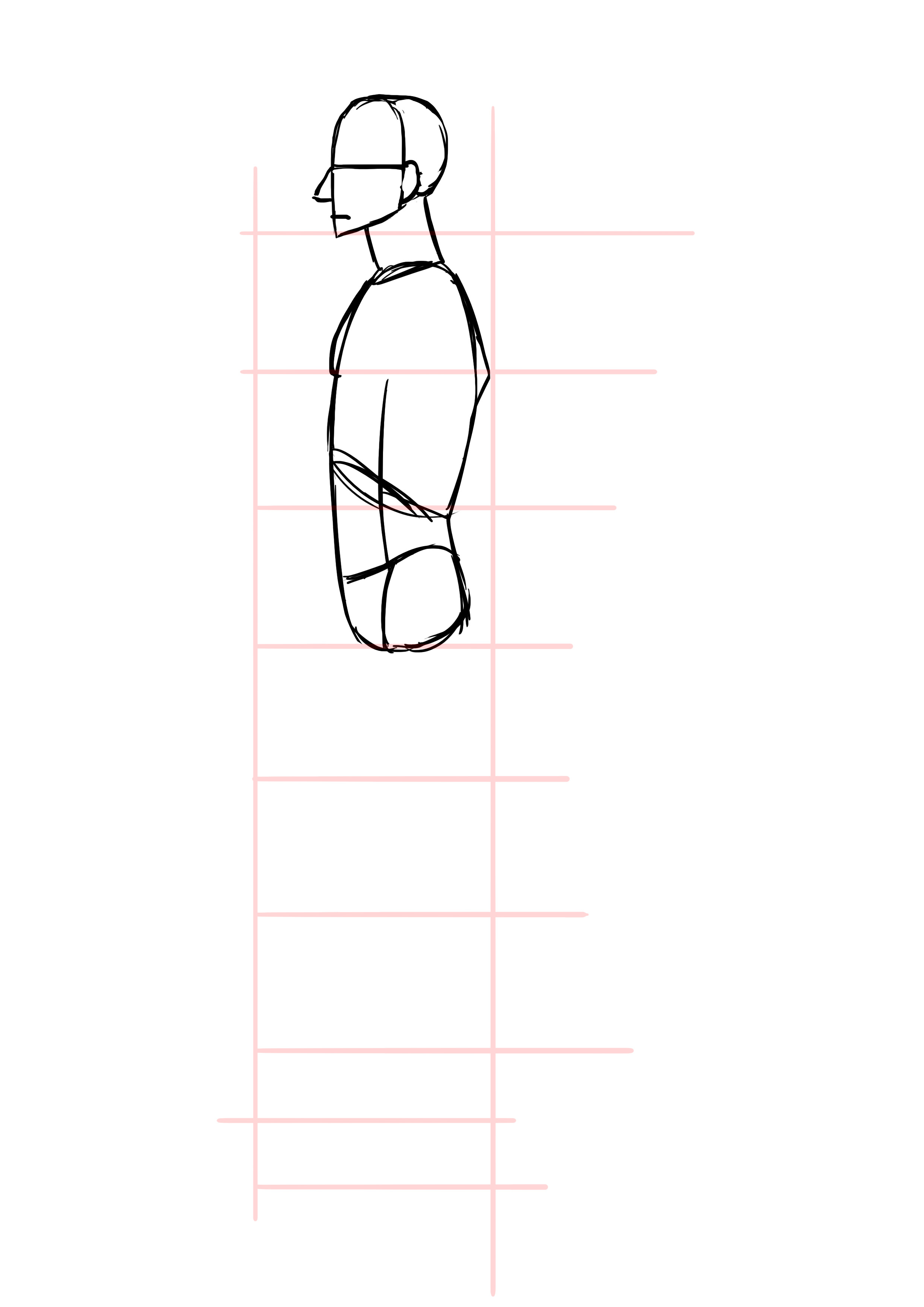 dessiner les pectoraux d’un homme de profil