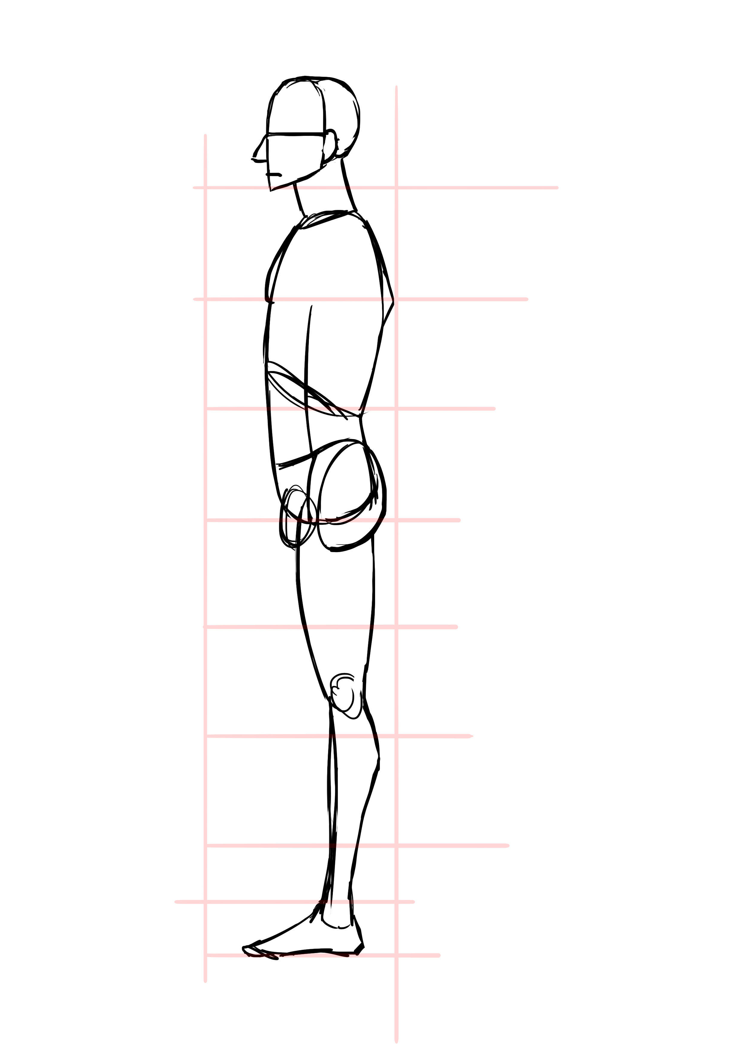 dessiner les pieds d’un homme de profil