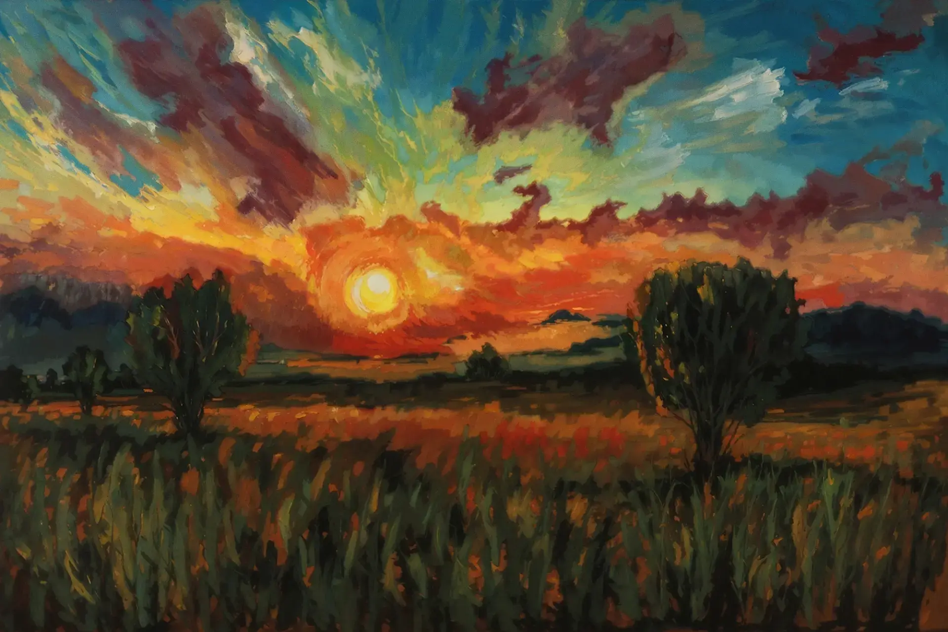 Sonnenuntergang mit Acryl malen – Schritt-für-Schritt