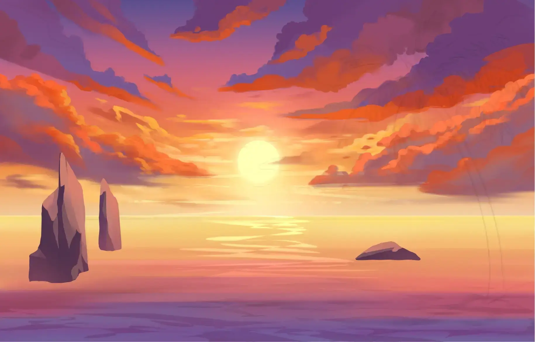 dessiner les détails des ombres d’un coucher de soleil