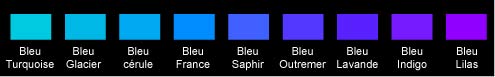 Nuances d'une teinte de couleur