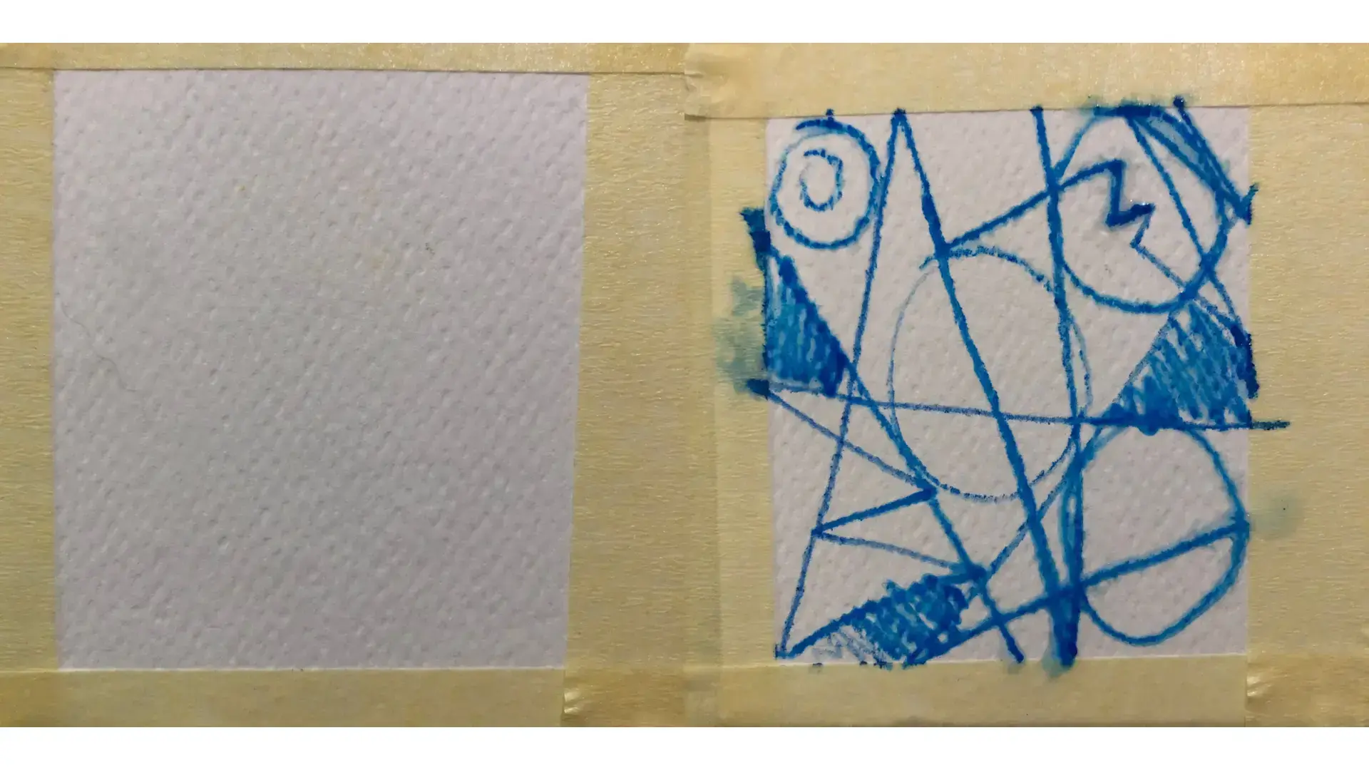 dessiner avec un crayon aquarellable mouillé