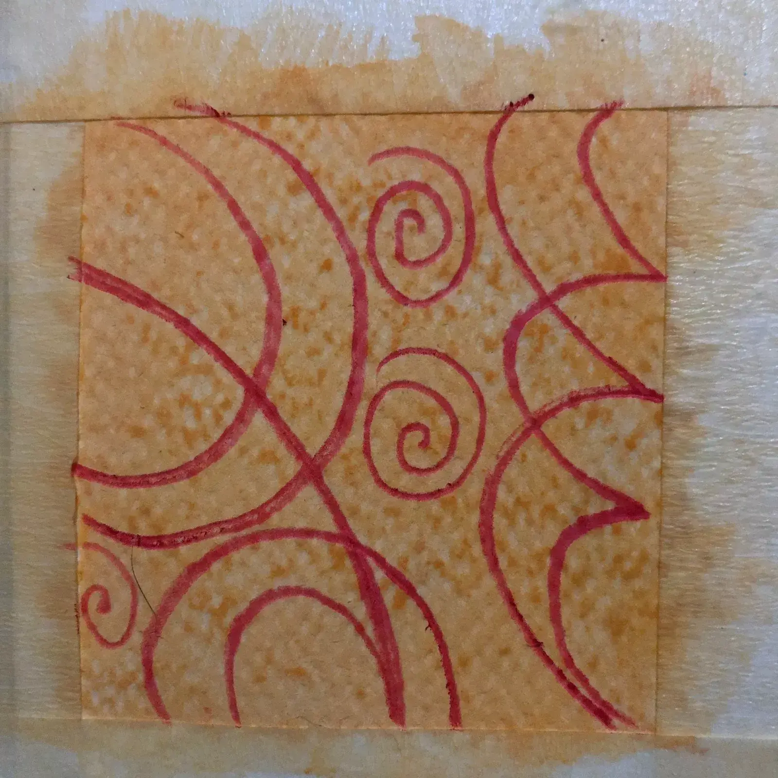 dessiner sur une surface sèche avec un crayon aquarellable