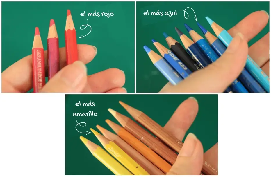 elegir los lápices de colores para el degradado 2