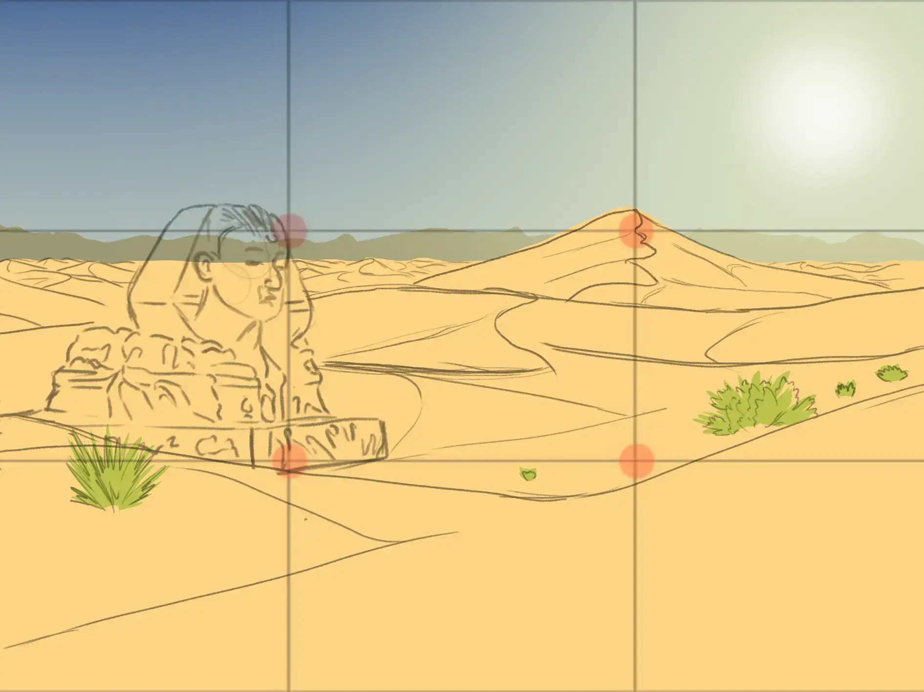 dessiner le soleil d’un désert